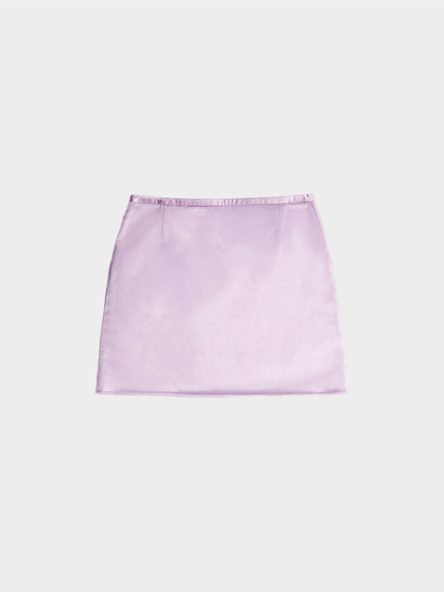 Miu Miu SS 1998 Lilac Satin Mini Skirt with Fleece Lining