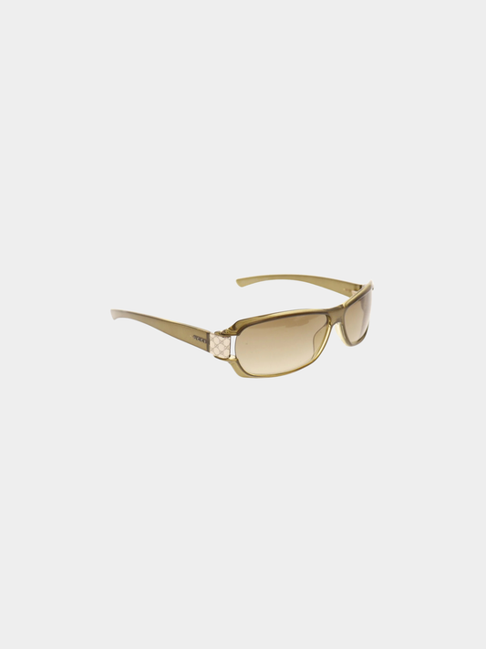 Gucci 2000s Khaki GG Full Rim Sunglasses