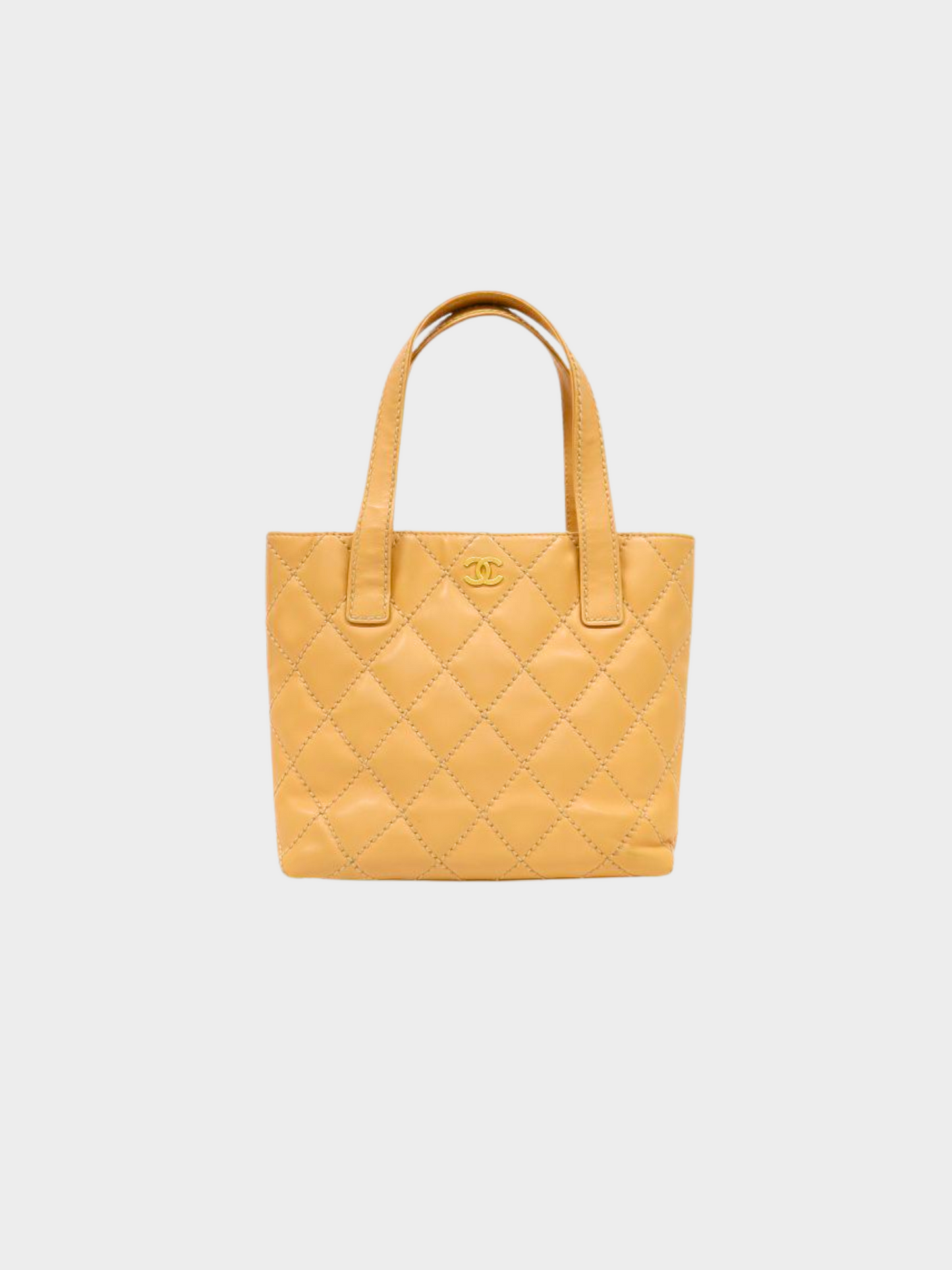 Chanel 2003 Beige Wild Stitch Tote Handbag