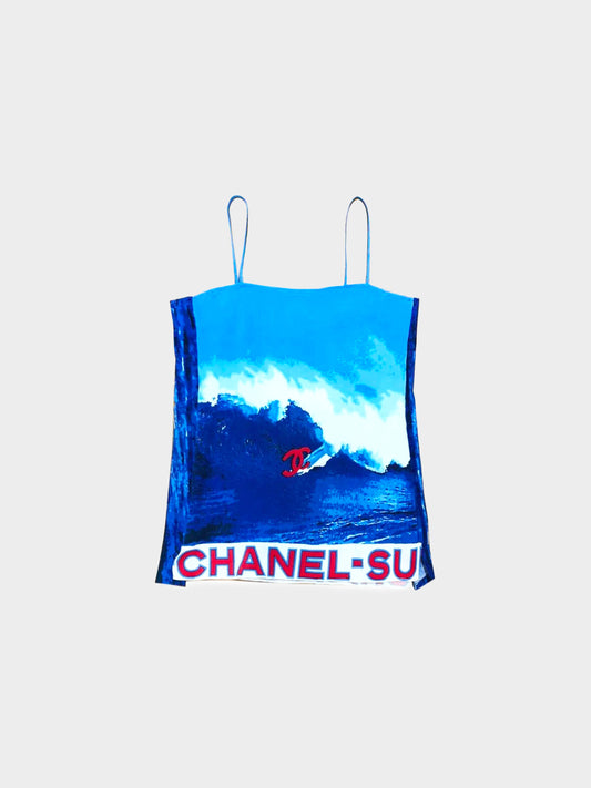 Chanel SS 2002 Rare Blue Surf Cami Top