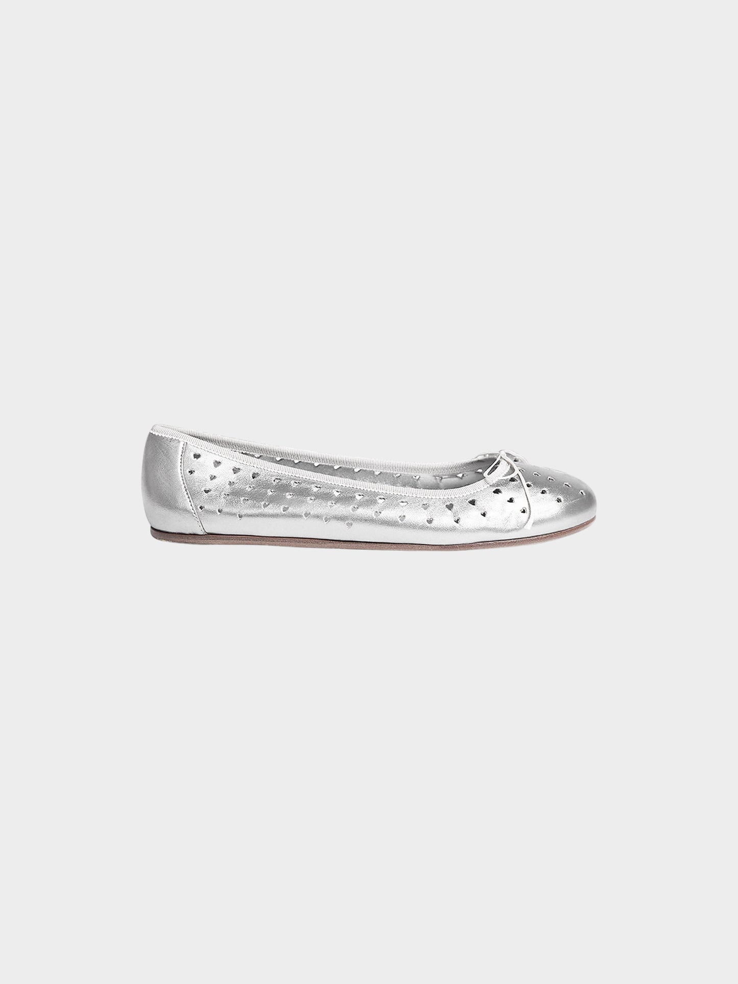 Prada 1990s Silver Heart Ballerina Flats
