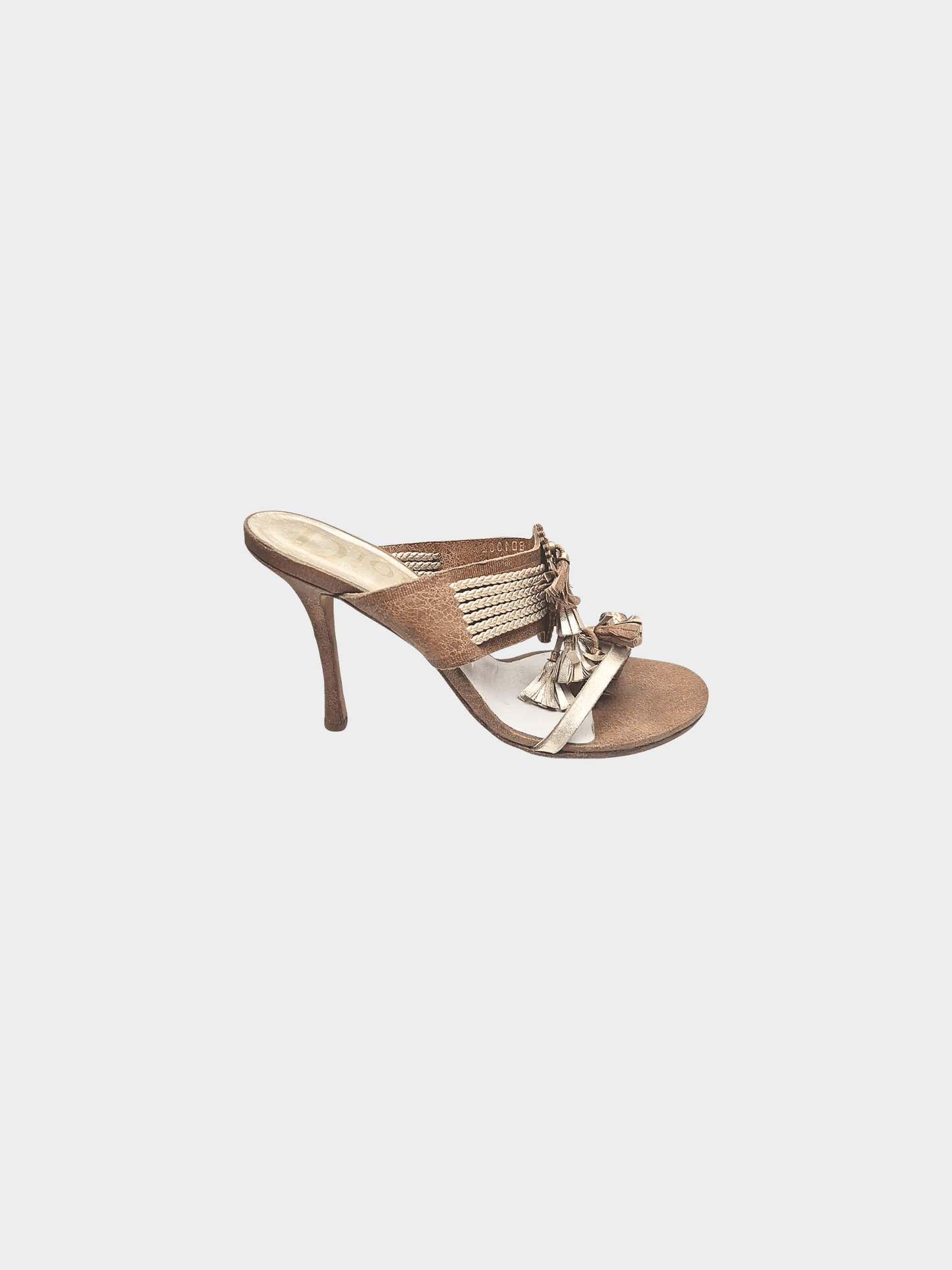 Christian Dior 2000s Brown Tassel-Accented Slide Sandals