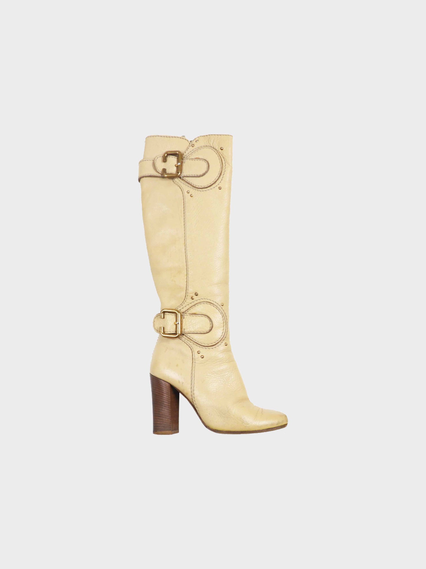 Chloé 2000s Beige Leather Paddington Long Boots
