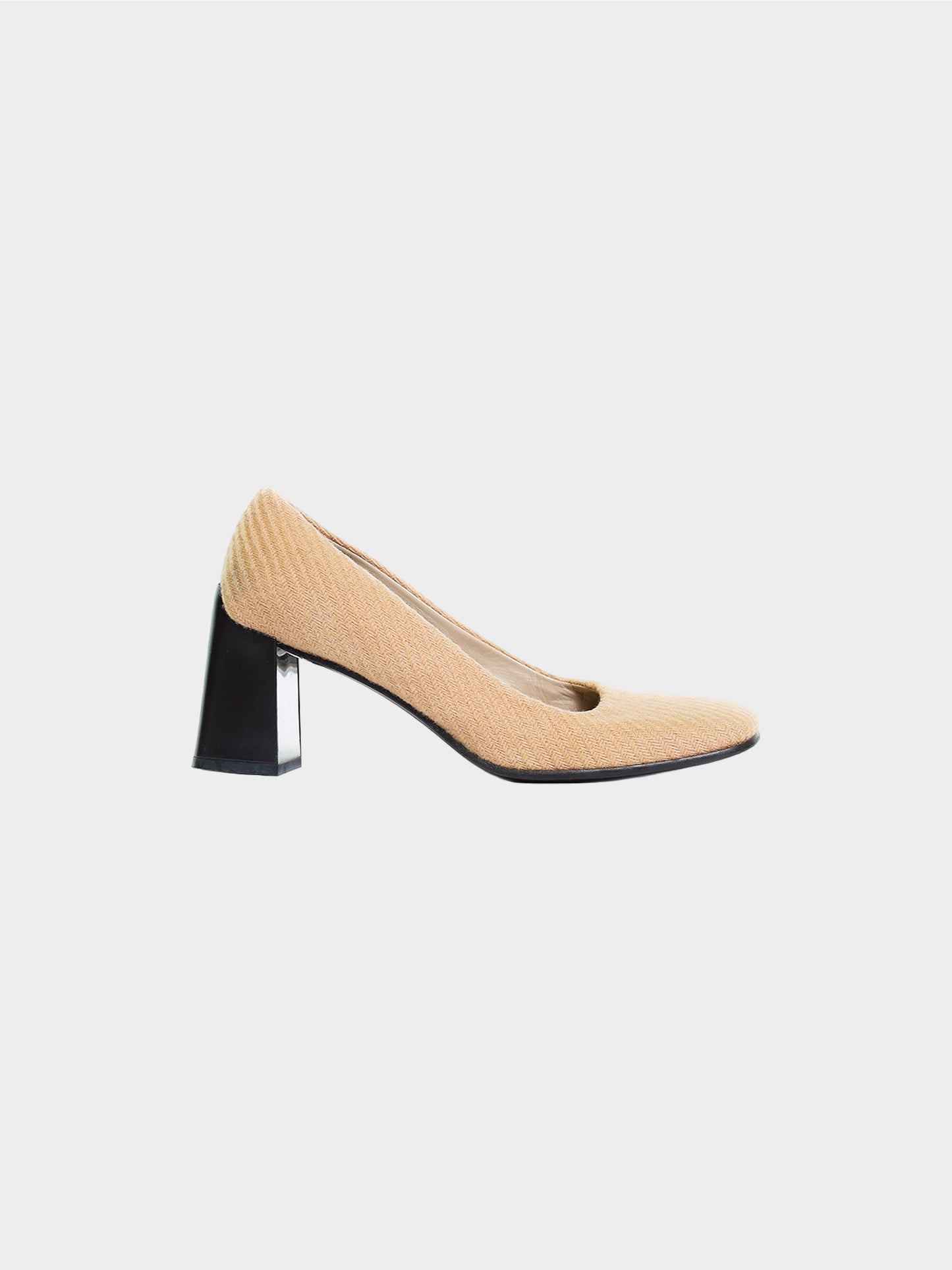 Prada FW 1999 Beige Wool Mirror Heels
