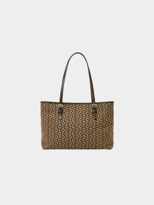 Celine 2000s Brown C Macadam Canvas Handbag