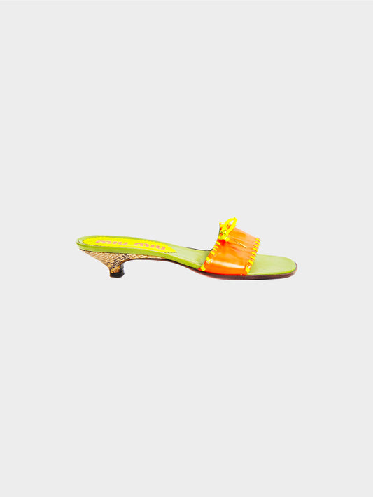Miu Miu SS 1999 Neon Heeled Mules