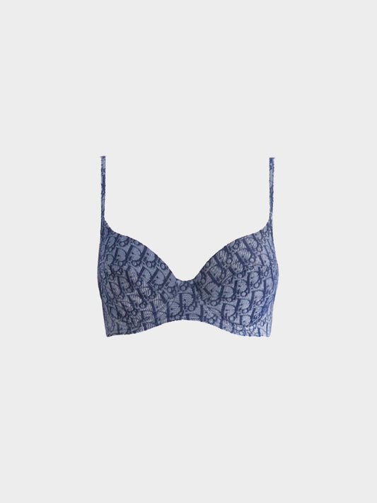 Christian Dior 2004 Navy Monogram Bikini top