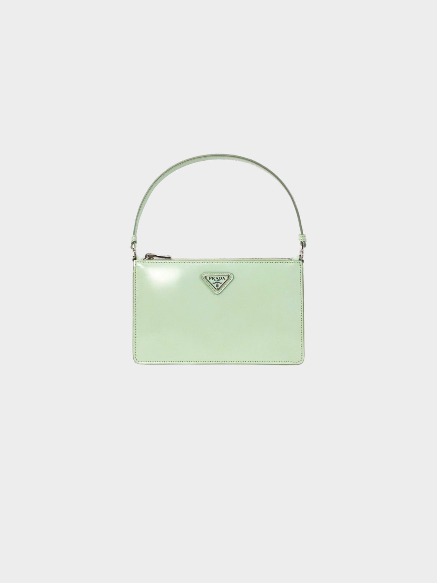 Prada 2019-2023 Green Brushed Leather Shoulder Bag