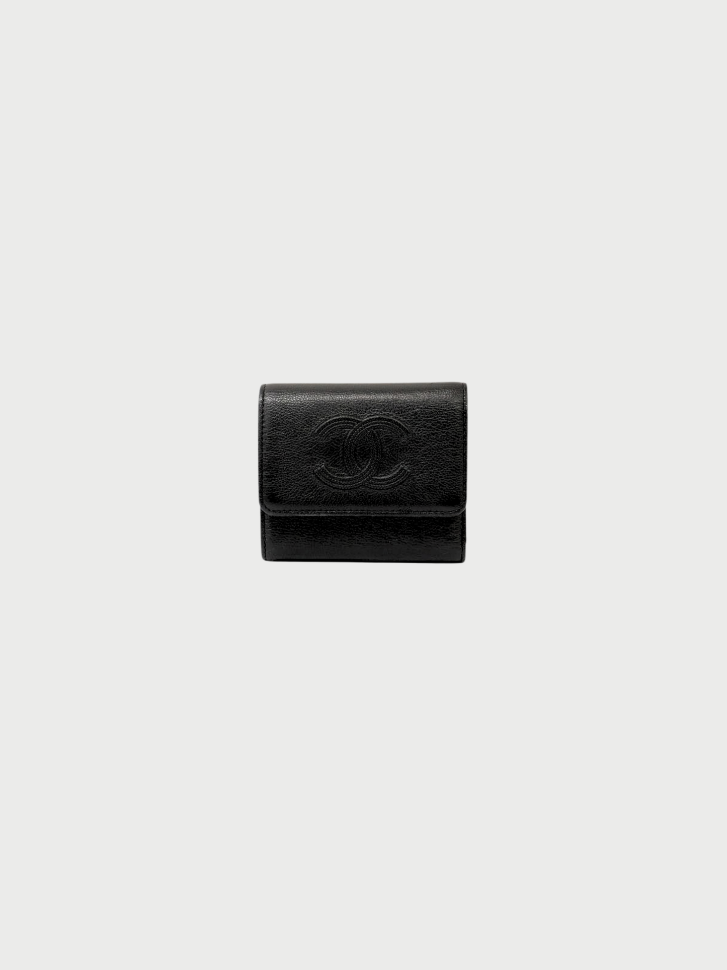 Chanel 2018 Black Calfskin Coco Compact Wallet