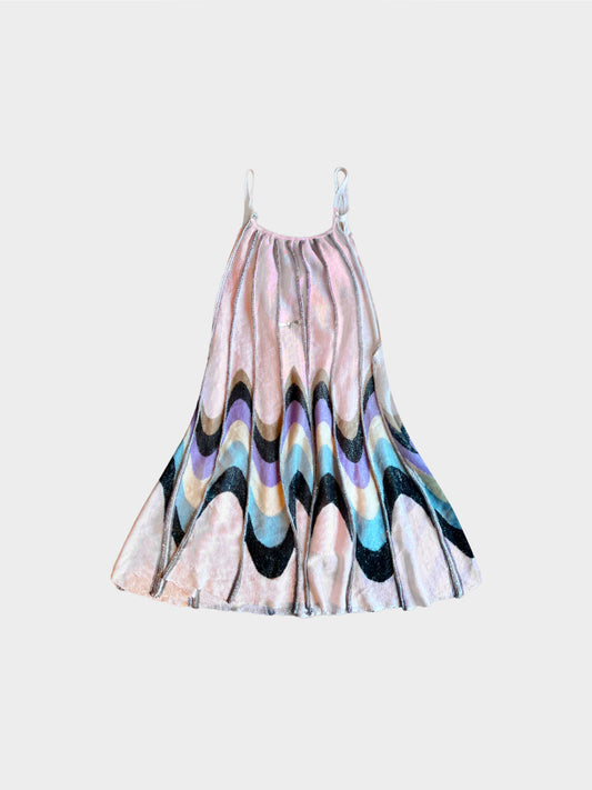 Missoni 2000s Pink Colorblock Halter Dress