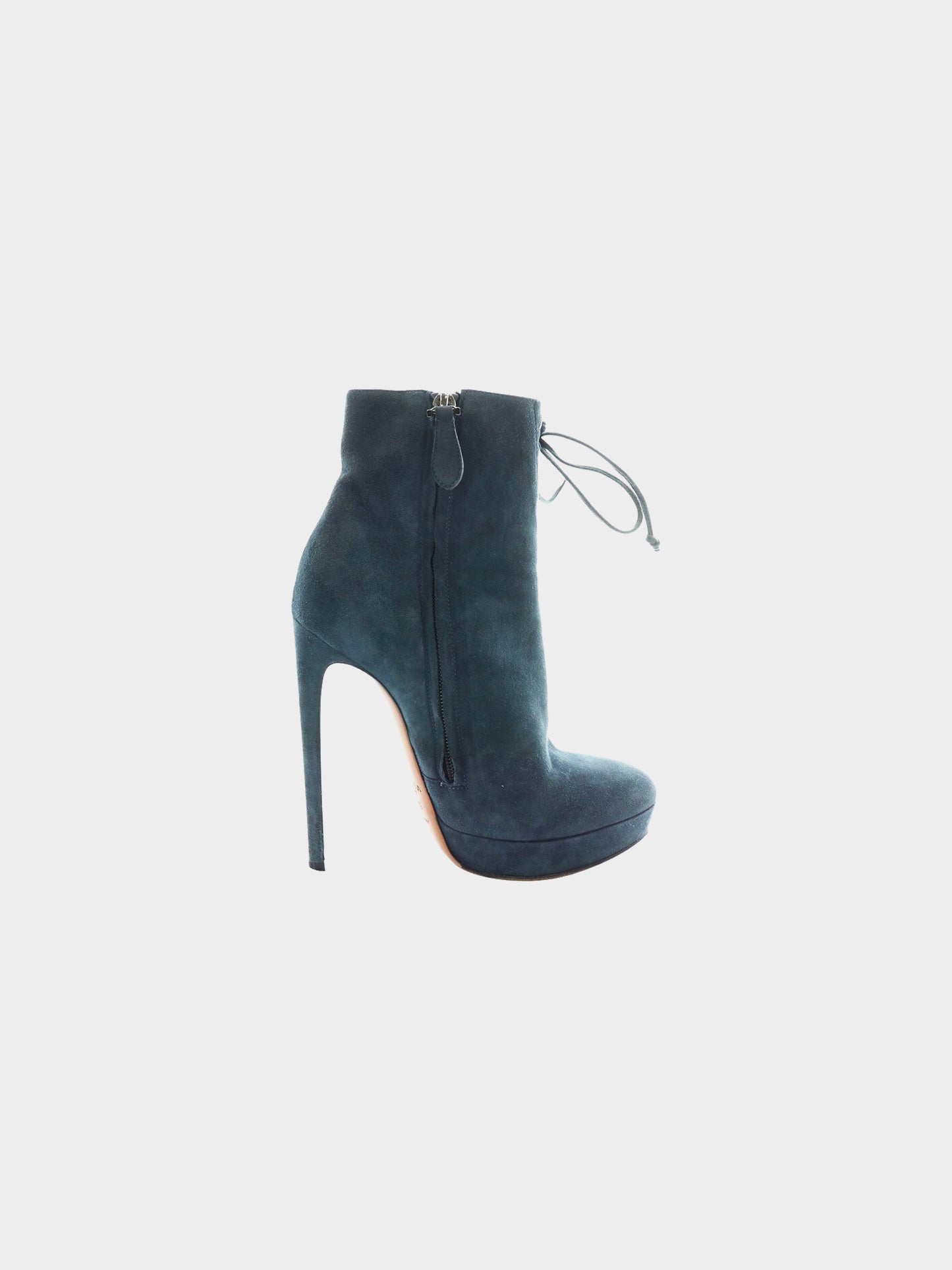 Azzedine Alaïa 2010s Navy Suede Lace-up Platform Stiletto Boots