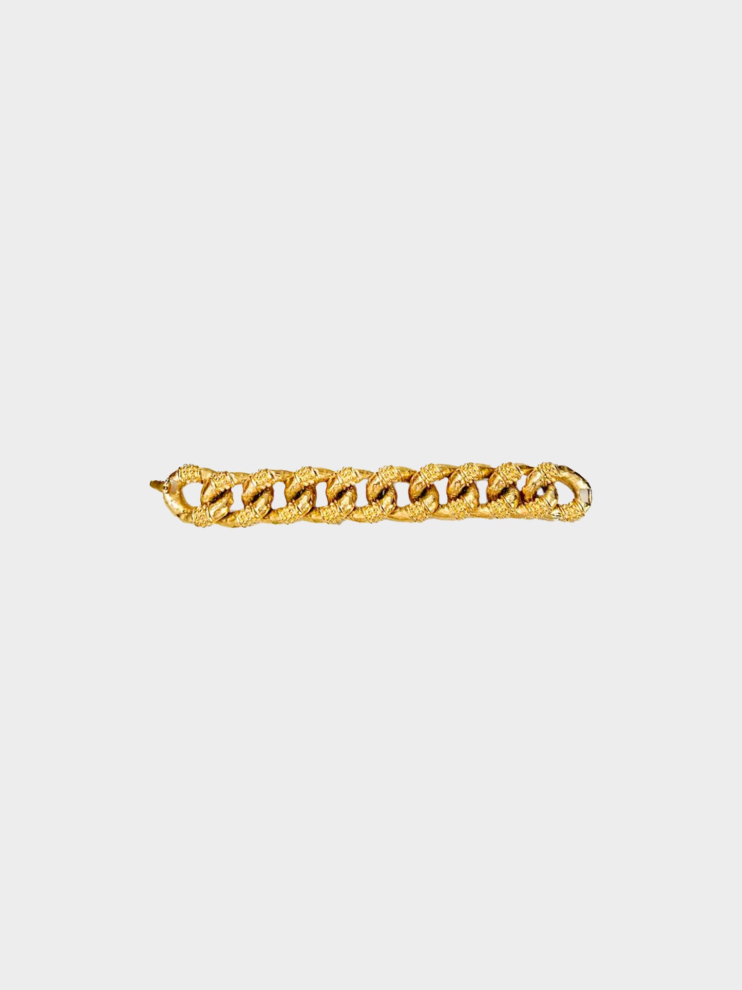 Givenchy 1980s Gold Textured Chain Link Bracelet