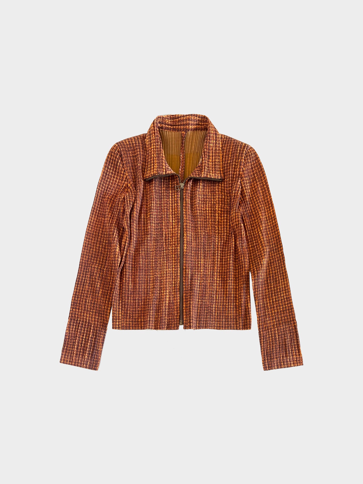 Issey Miyake Pleats Please FW 2007 Brown Houndstooth Print Shirt and Pants Set