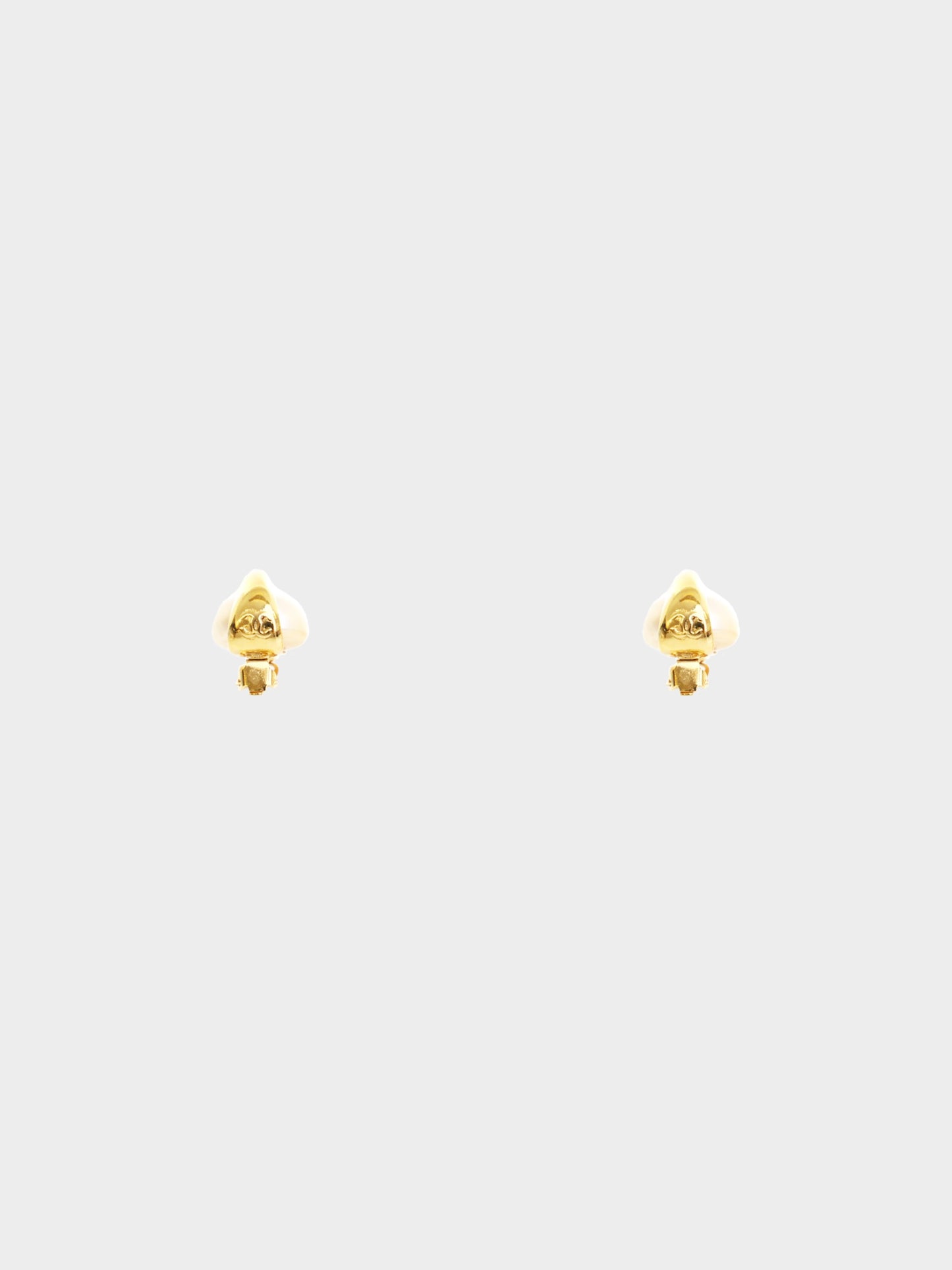 Chanel FW 1993 Gold and Faux Pearl Clip-on Earrings