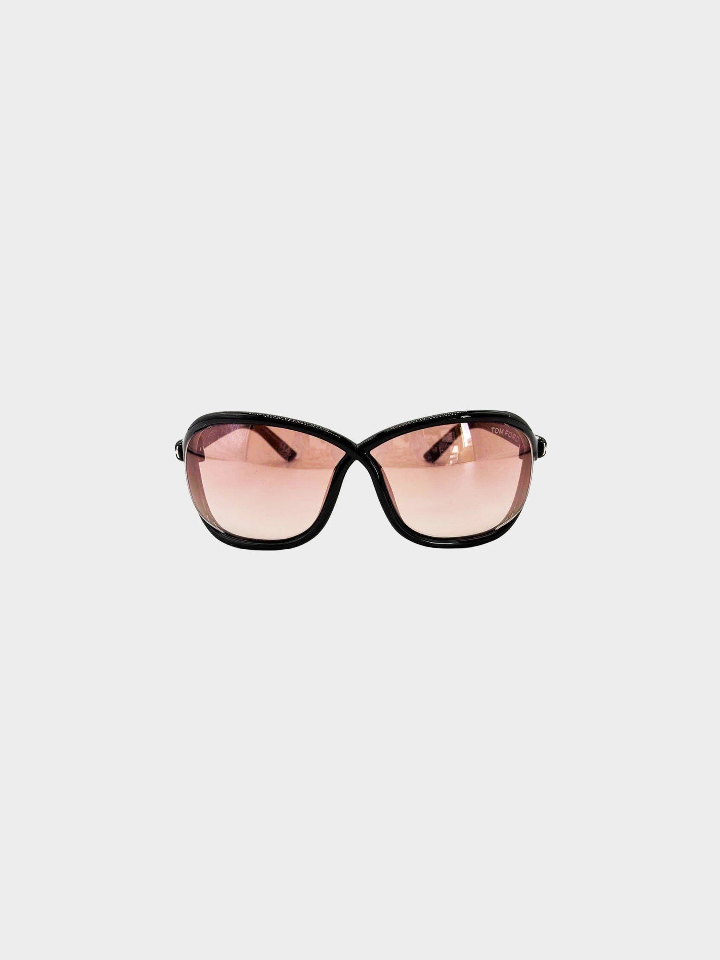 Tom Ford 2000s Black and Pink Fernanda TF1069 Butterfly Sunglasses