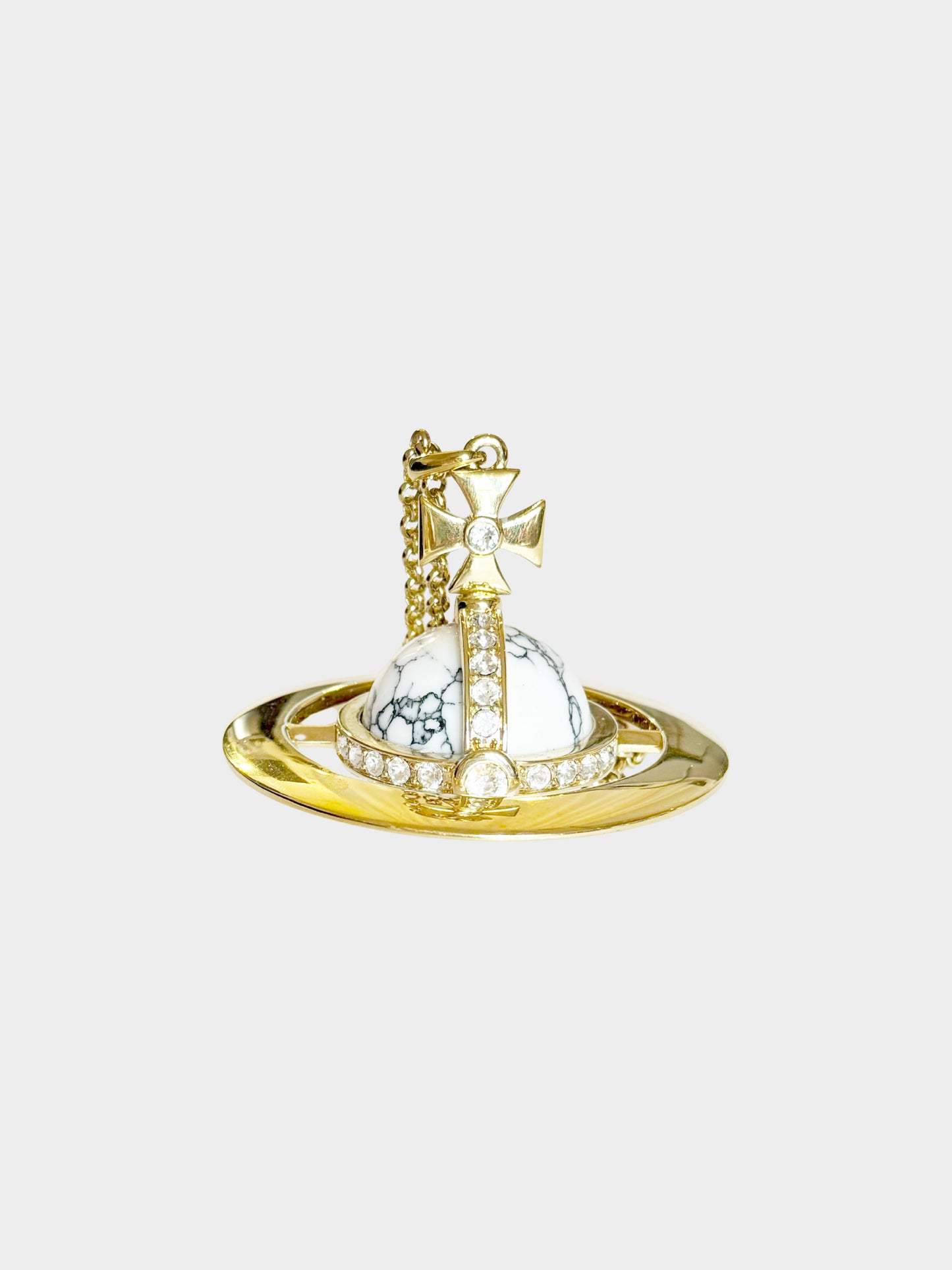 Vivienne Westwood 2020s Gold Giant Howlite Orb Pendant Necklace