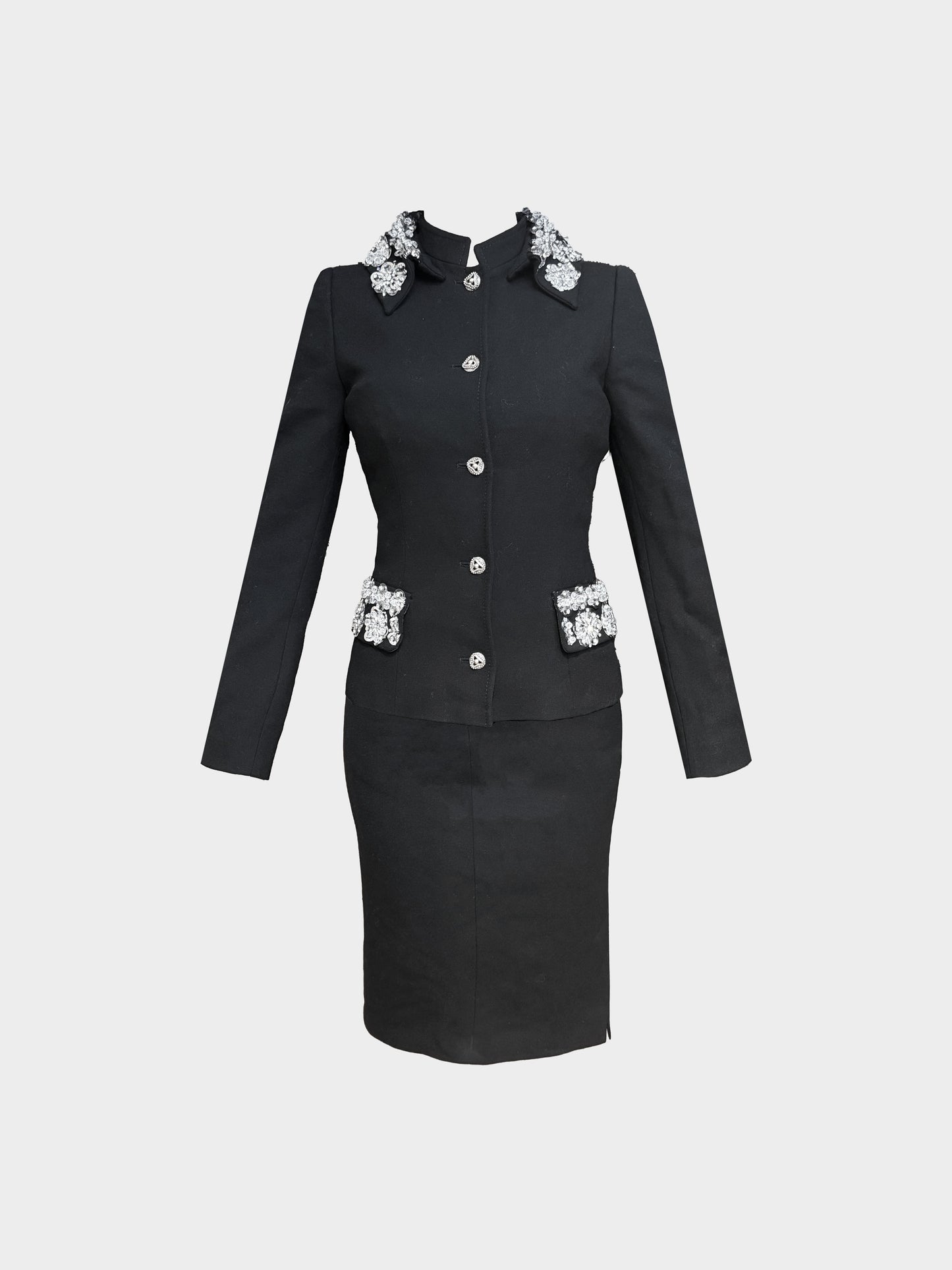 Dolce and Gabbana 2000s Rhinestone and Sequins Embellished Three-piece Set