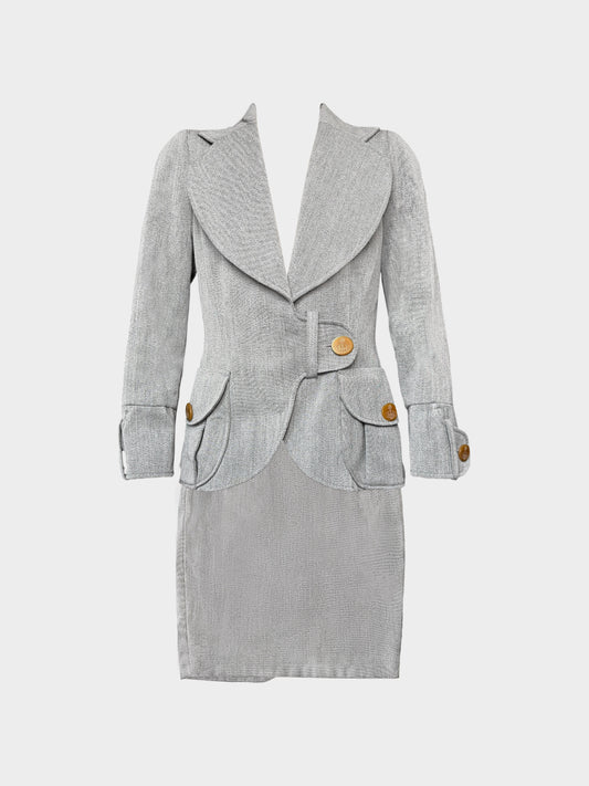 Vivienne Westwood Red Label 1990s Grey Jacket and Skirt Set