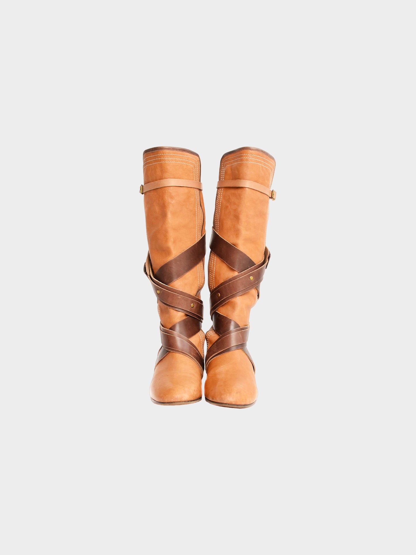 Chloé SS 2010 Leather Belt Wrap Boots