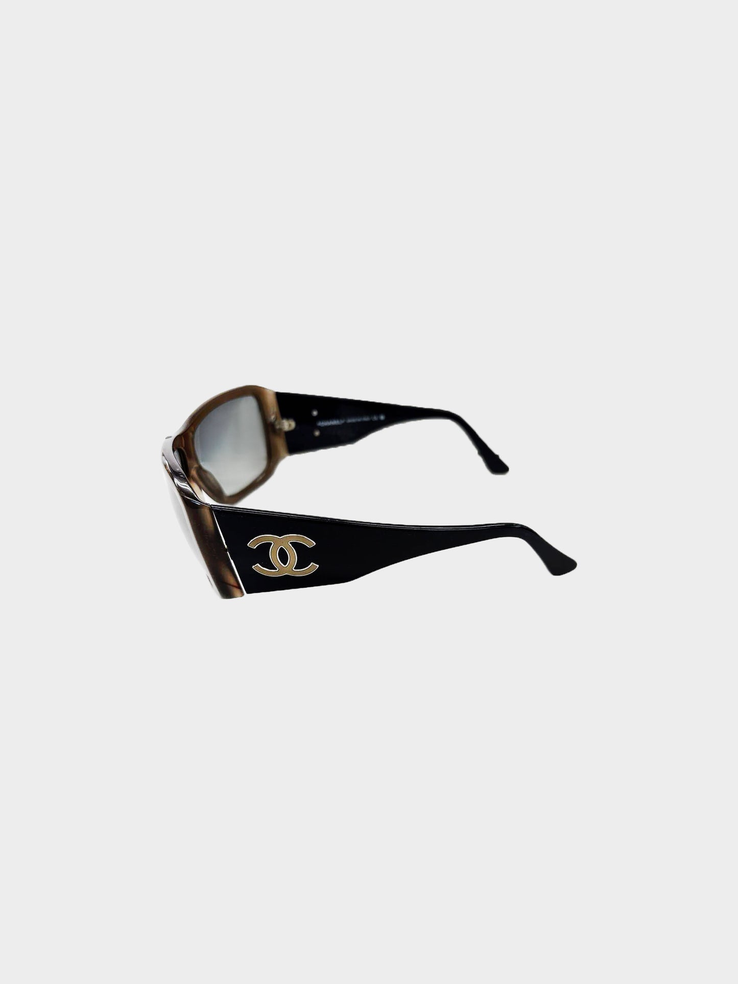 Chanel 2000s Black and Brown 5079 Sunglasses