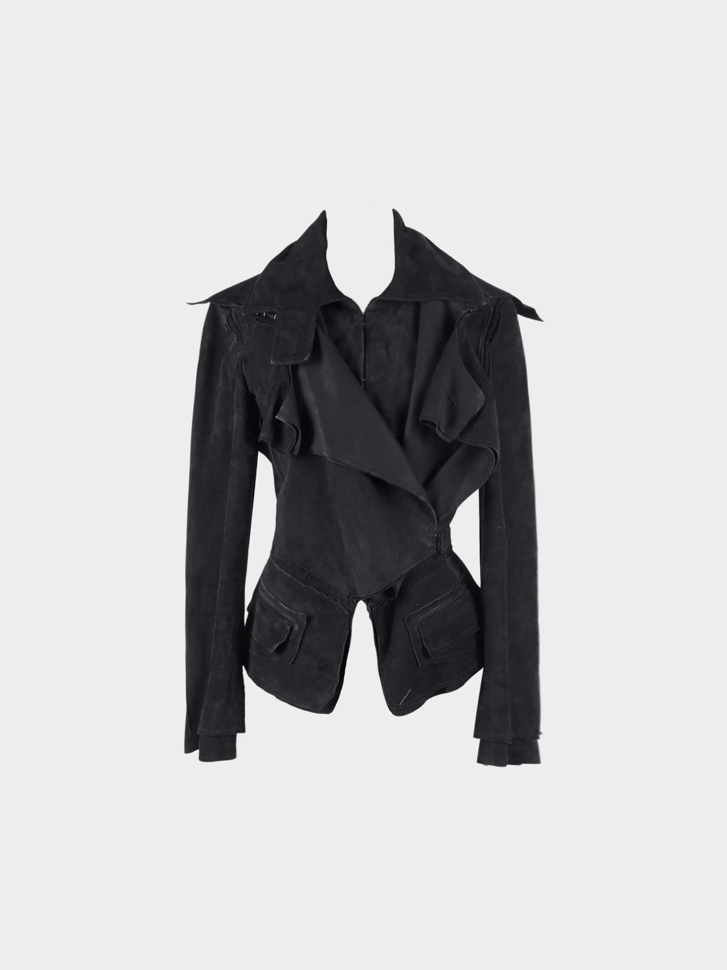 Yves Saint Laurent 2000s Rive Gauche Black Suede Jacket