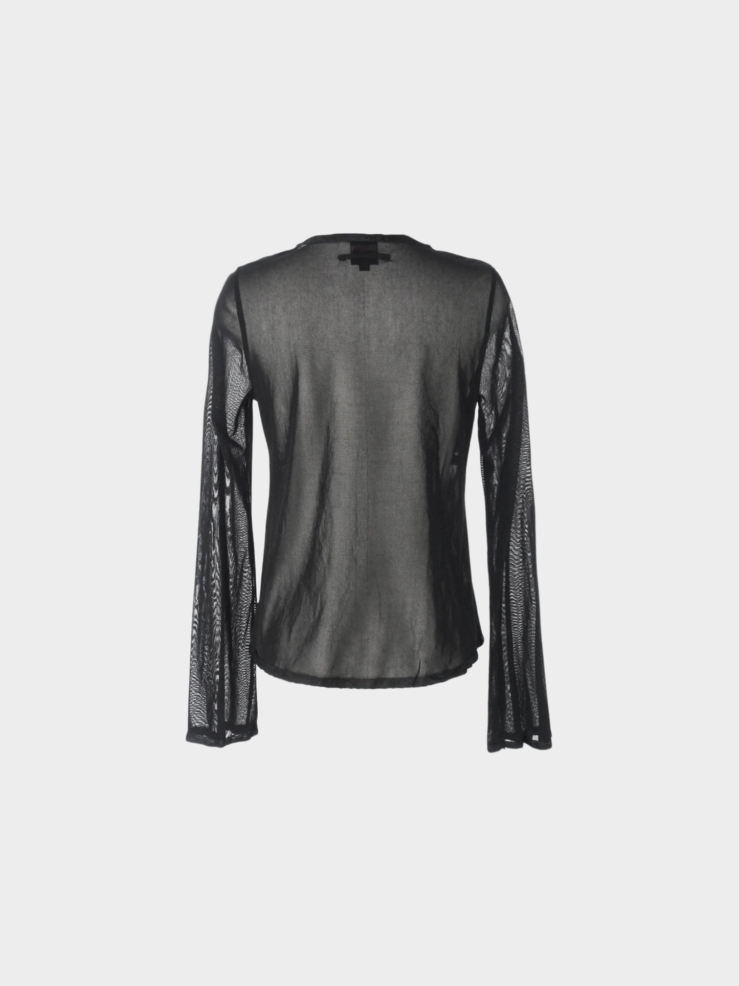 Jean Paul Gaultier 2000s Black Nylon Mesh Long Sleeve Top