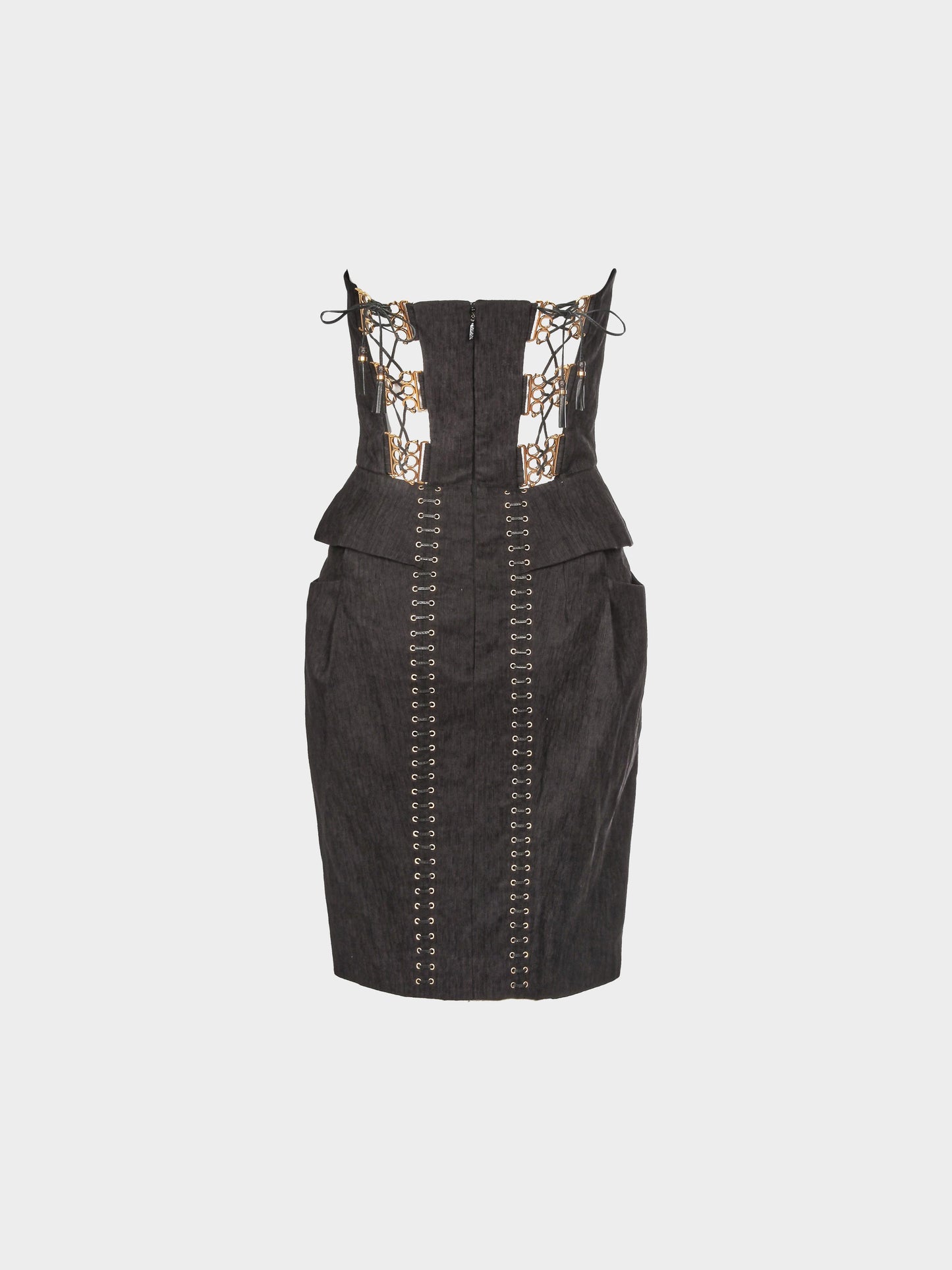 Gucci SS 2011 Black Corset-detail Peplum Dress