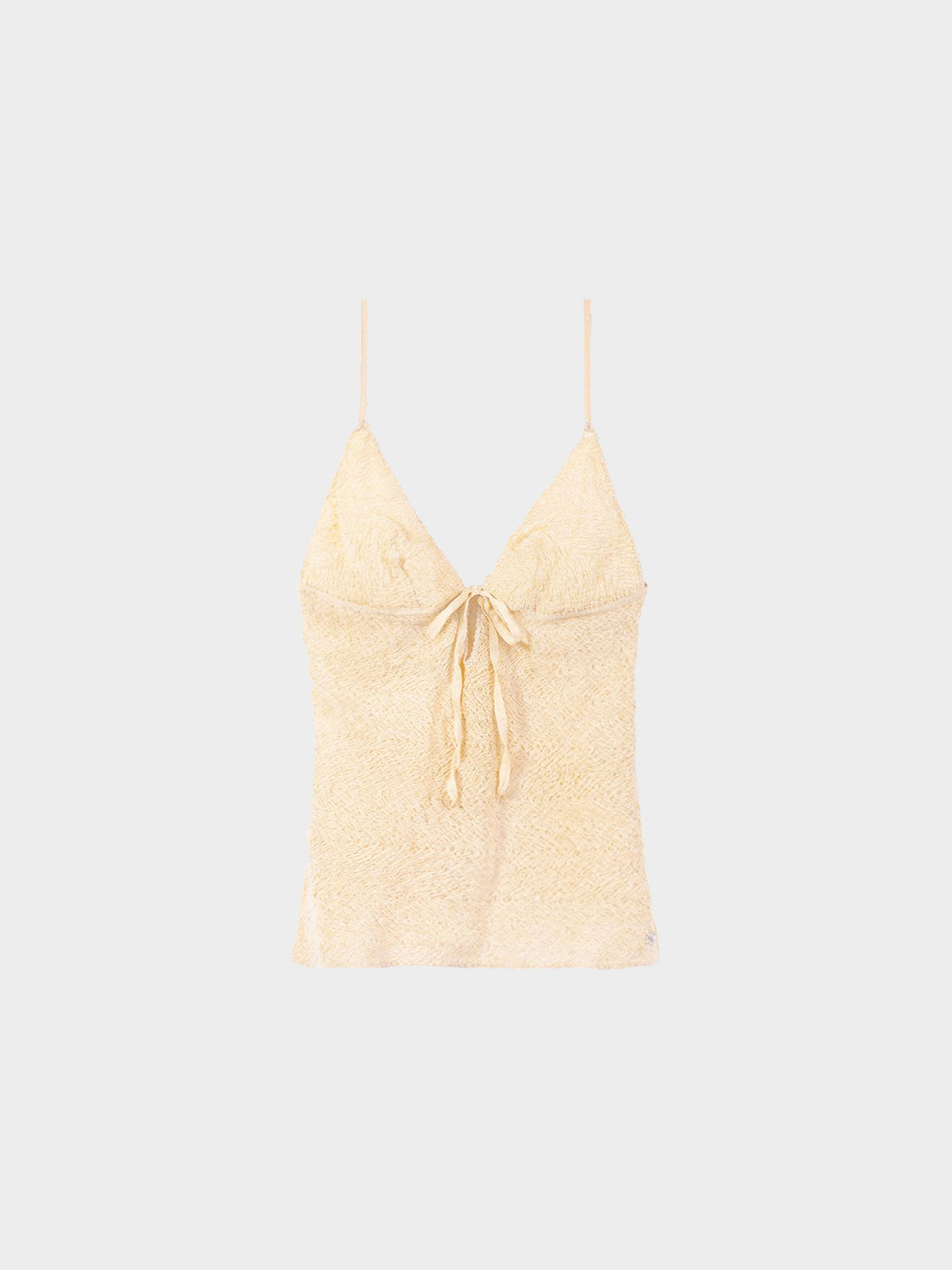 Chanel 2000s Beige Cami Top and Denim Skirt Set