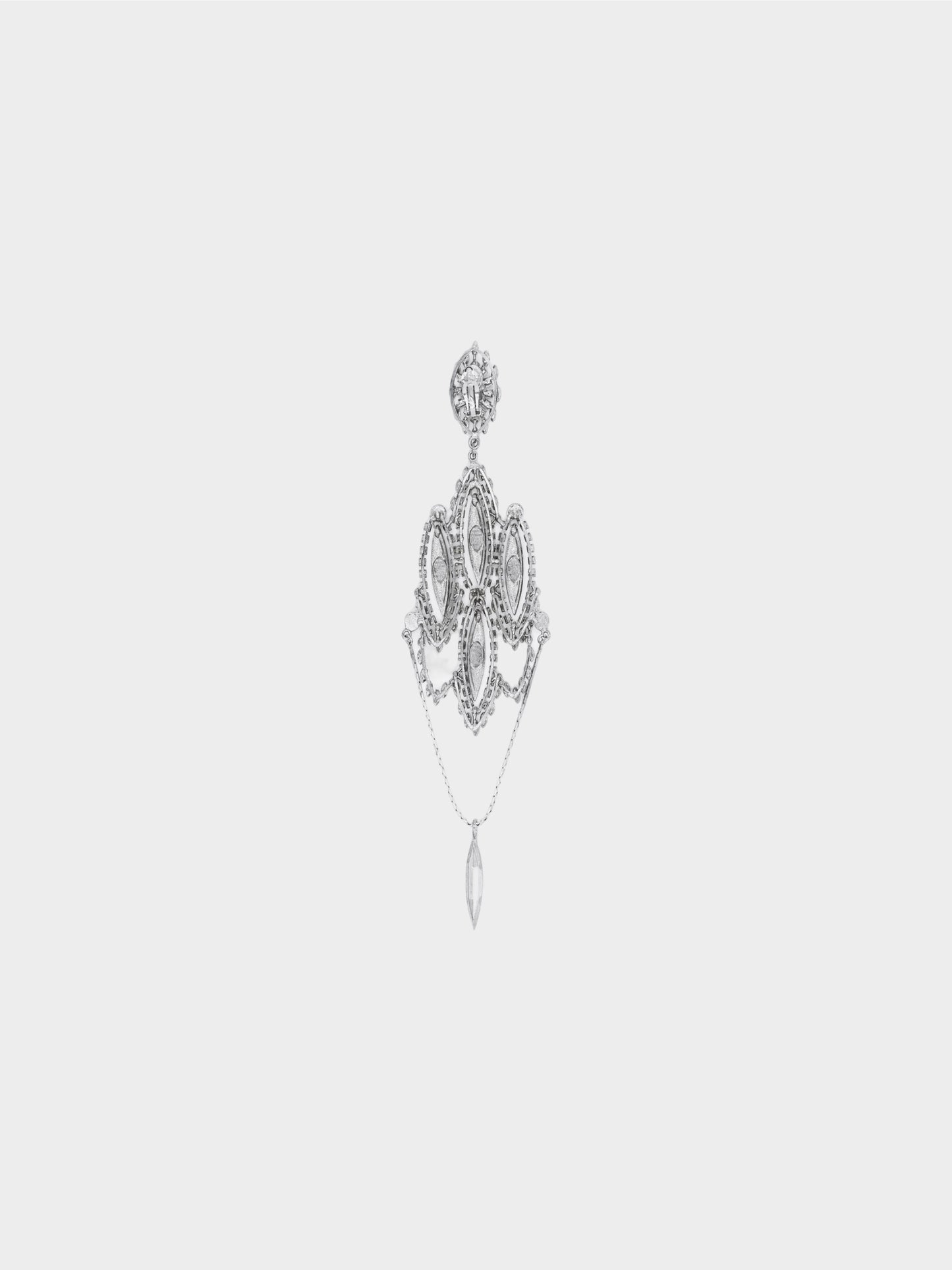 Christian Dior by John Galliano FW 2001 Rare Silver Large Ogive Motif Ear Clip