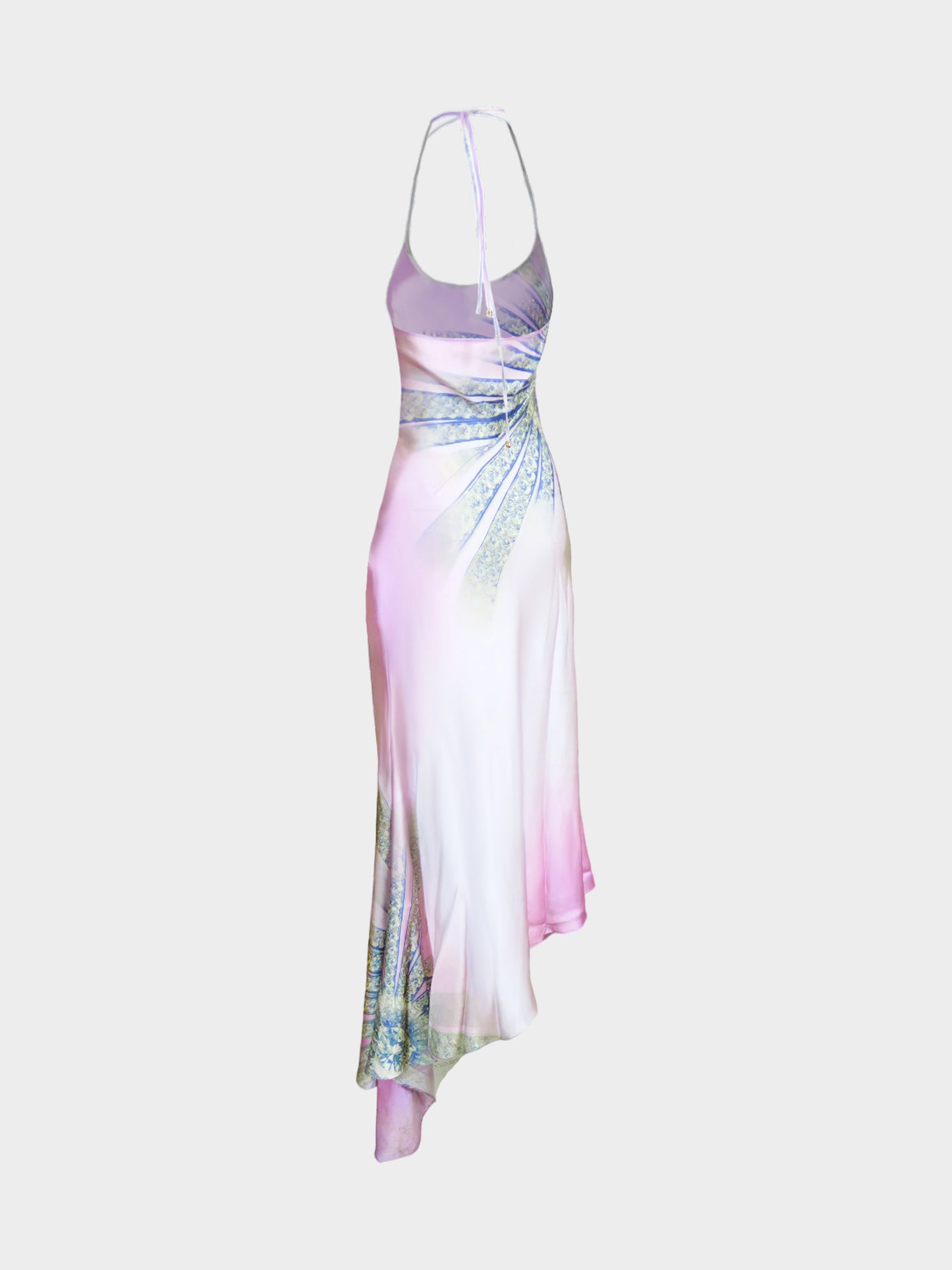 Roberto Cavalli SS 2000 Runway Lavender Pink Ombre Crystal Embellished Maxi Dress