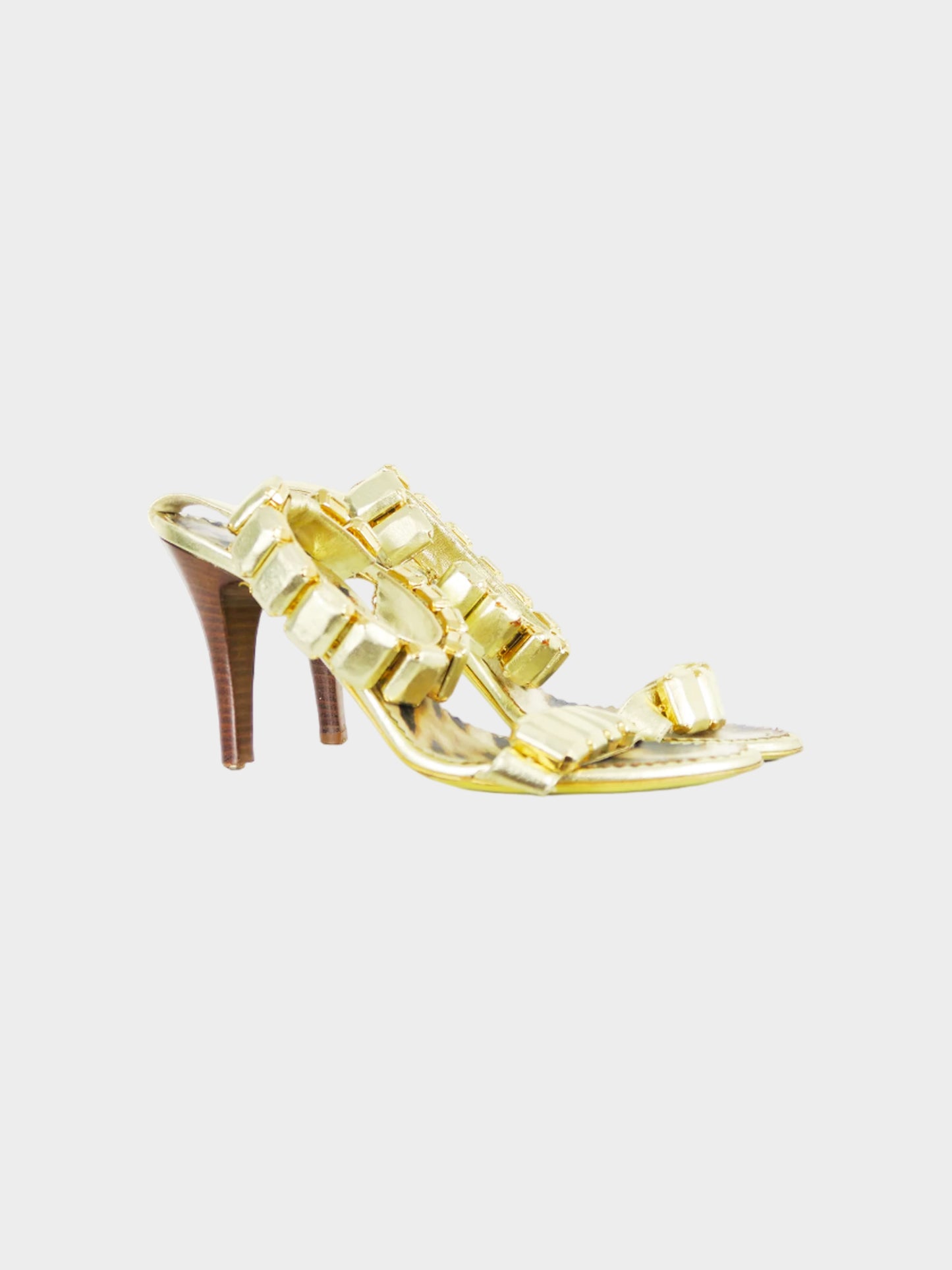 Roberto Cavalli 2000s Rare Golden Leather Heels