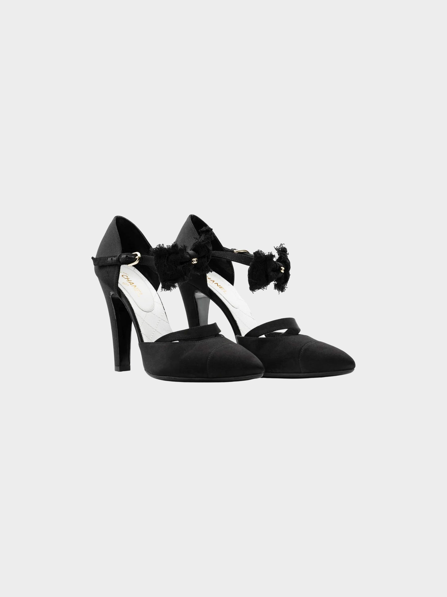 Chanel by Karl Lagerfeld 2020 Black Satin Bow Pumps