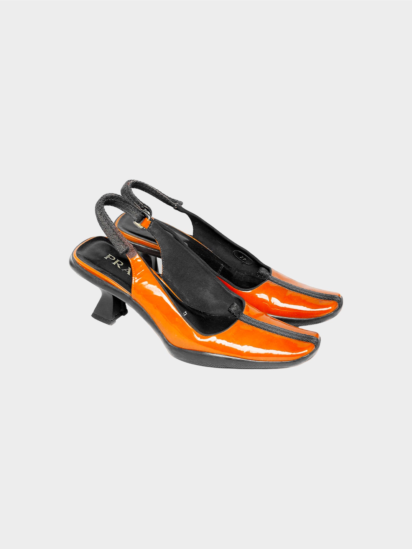 Prada FW 1999 Orange Patent Leather Heels