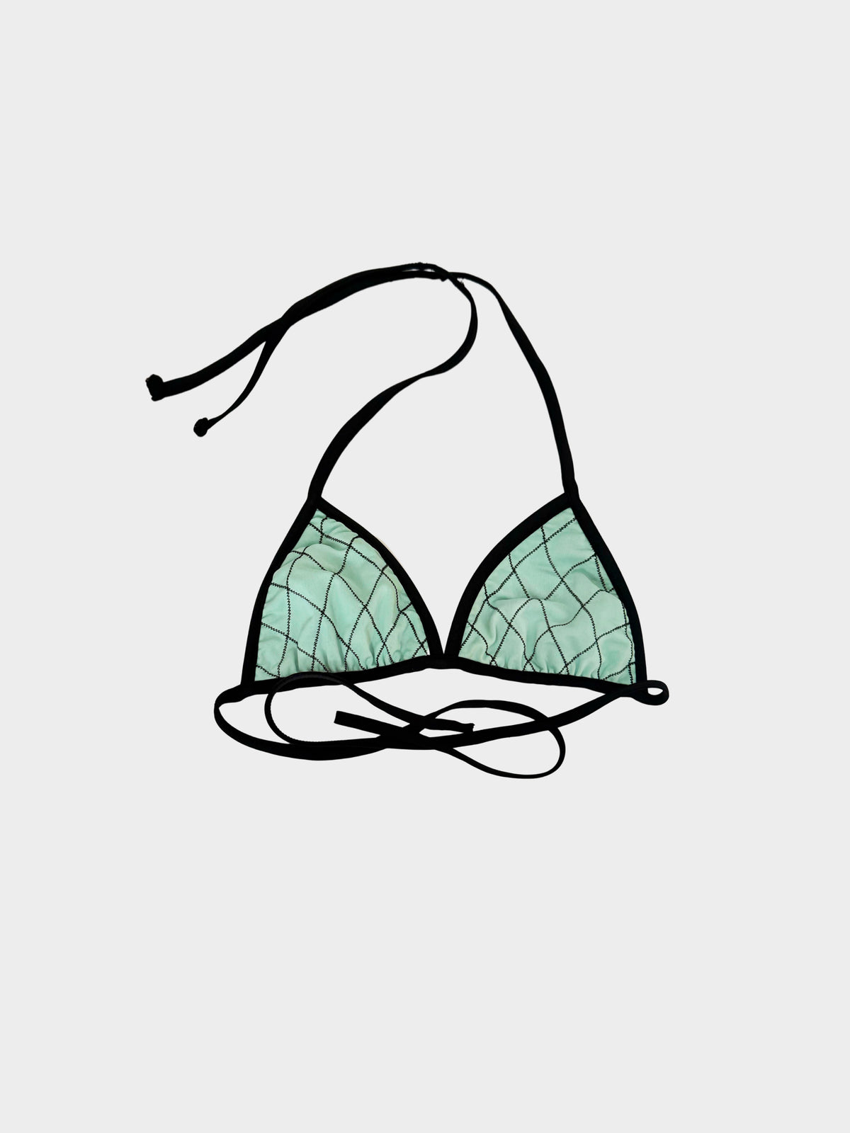 Chanel SS 1995 Green and Black Diamond Stitch Two Piece Swimsuit