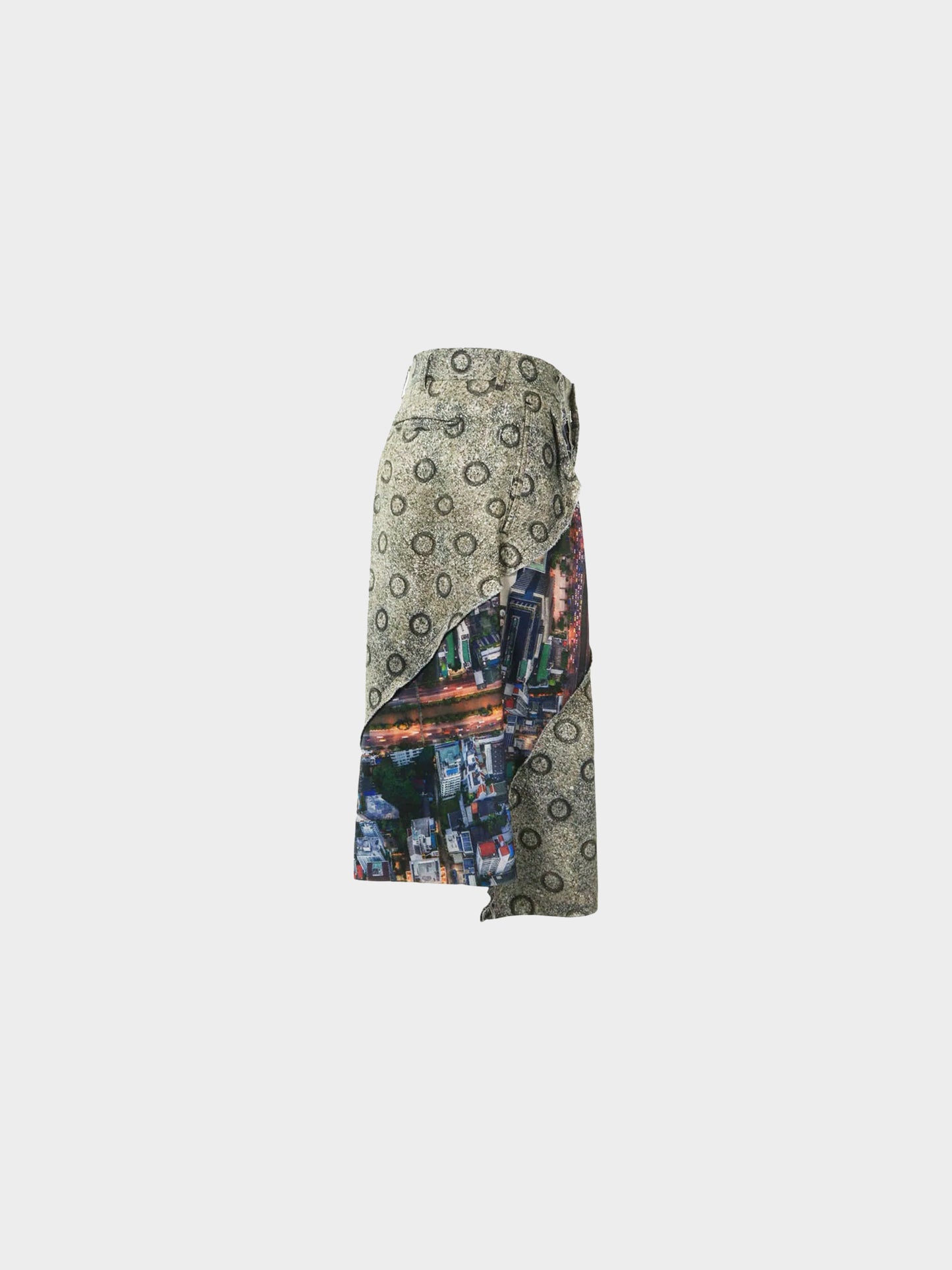 Comme des Garçons FW 2018 HOMME PLUS City Print Patchwork Wide Shorts
