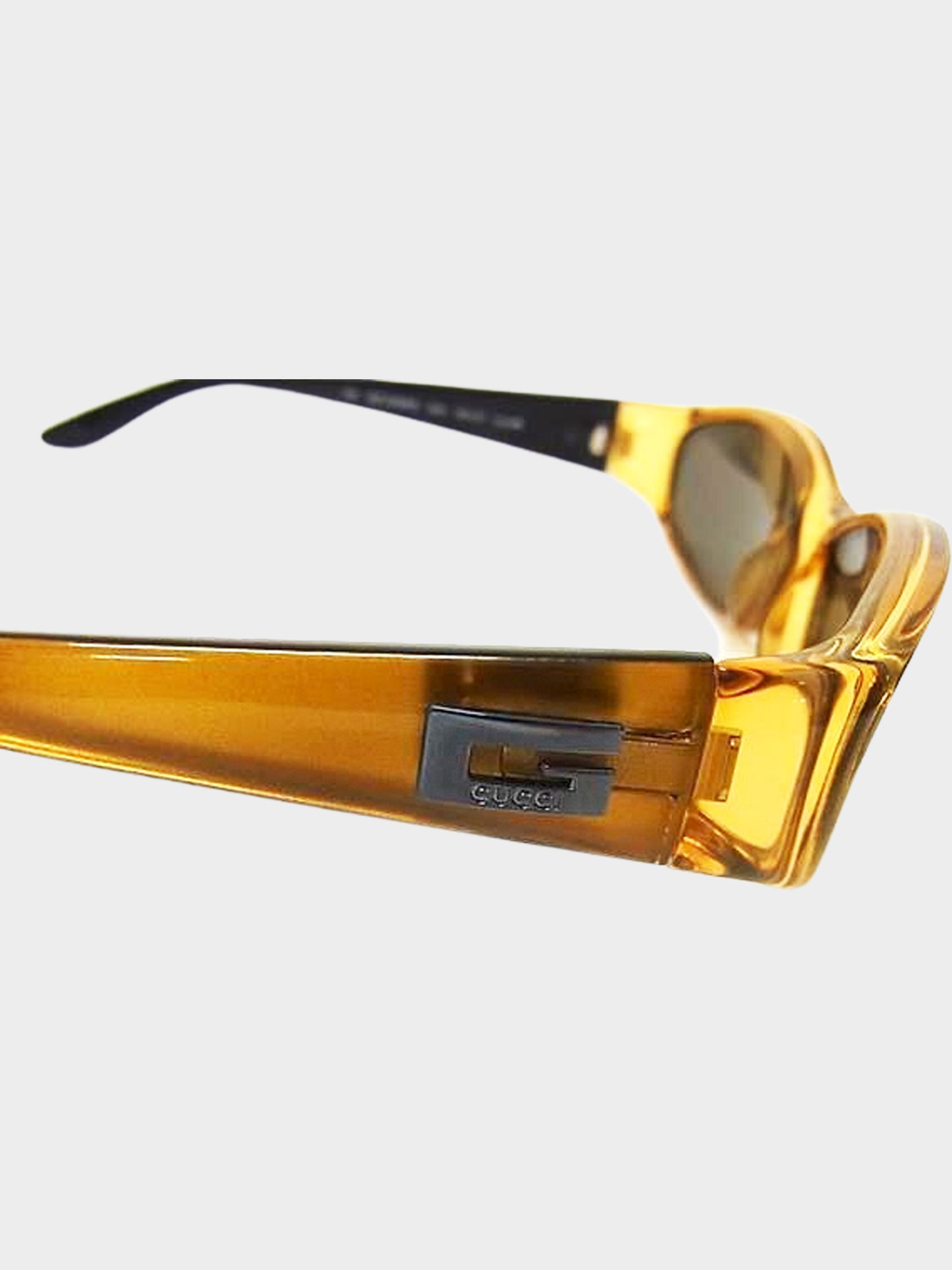 Gucci 1990s Brown Translucent GG  GG 2456/S Oval Sunglasses