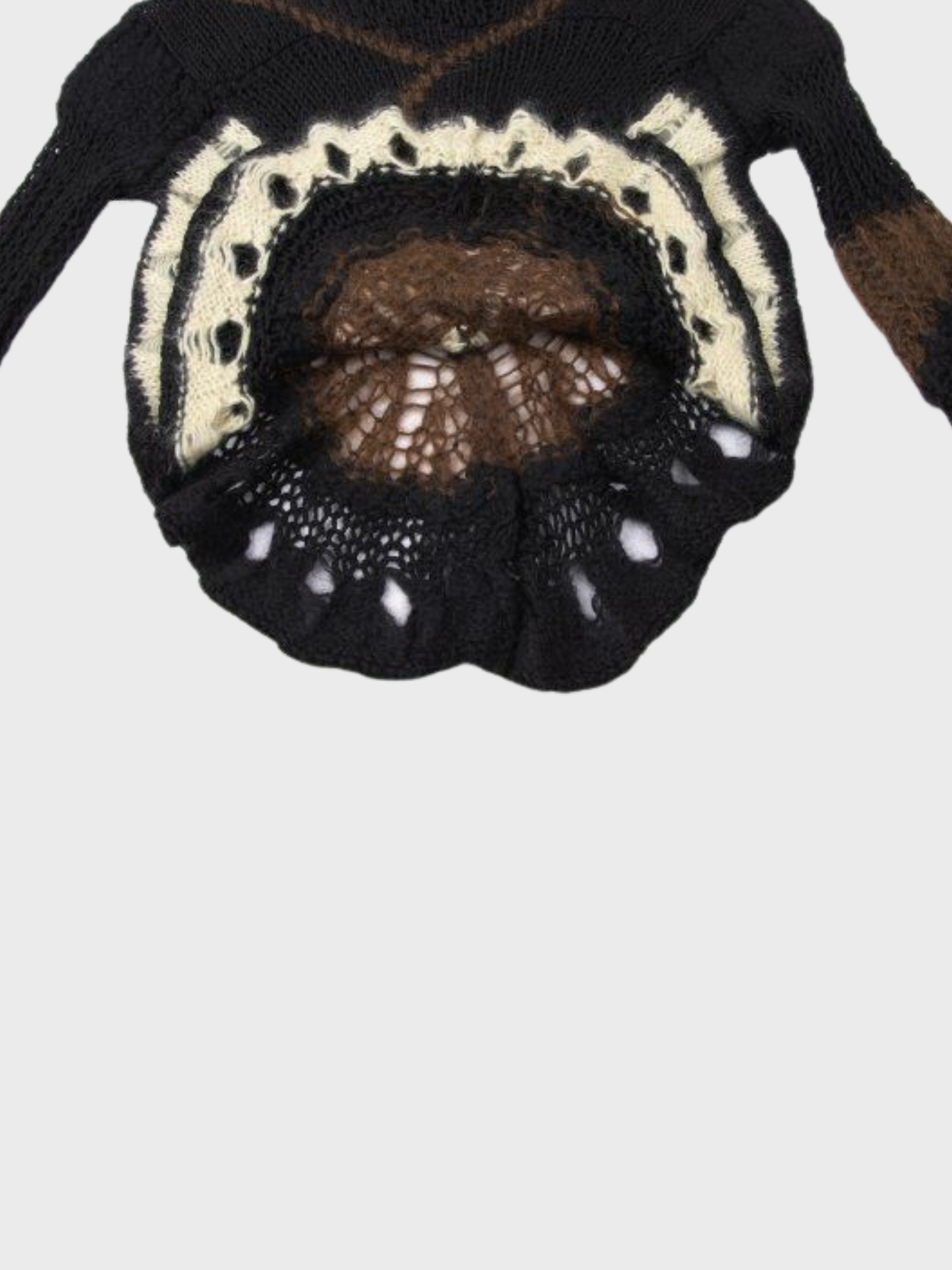 Jean Paul Gaultier FW 2007 Brown and Black Knit Long Sleeve Top
