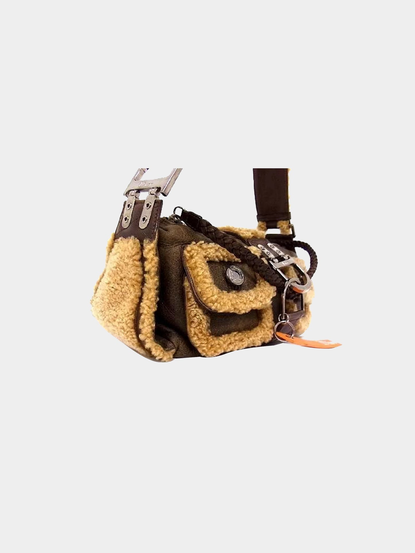 Christian Dior 2002 Fur Flight Brown Bag