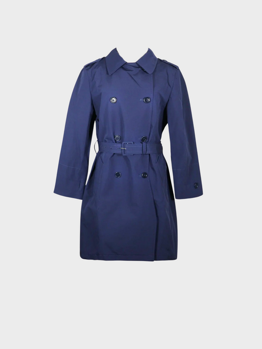 Prada 2010s Navy Blue Trench Coat