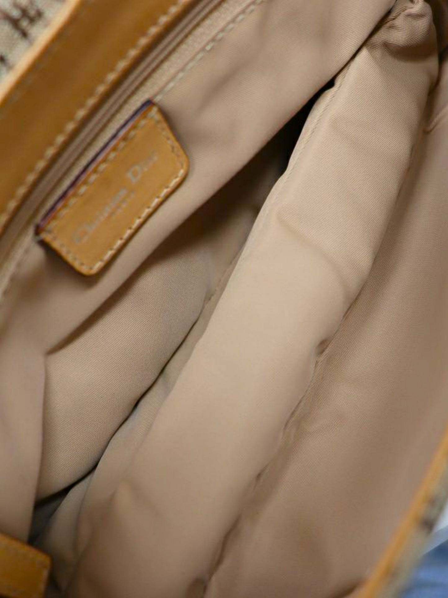 Christian Dior 2000s Beige Monogram Canvas Leather bag