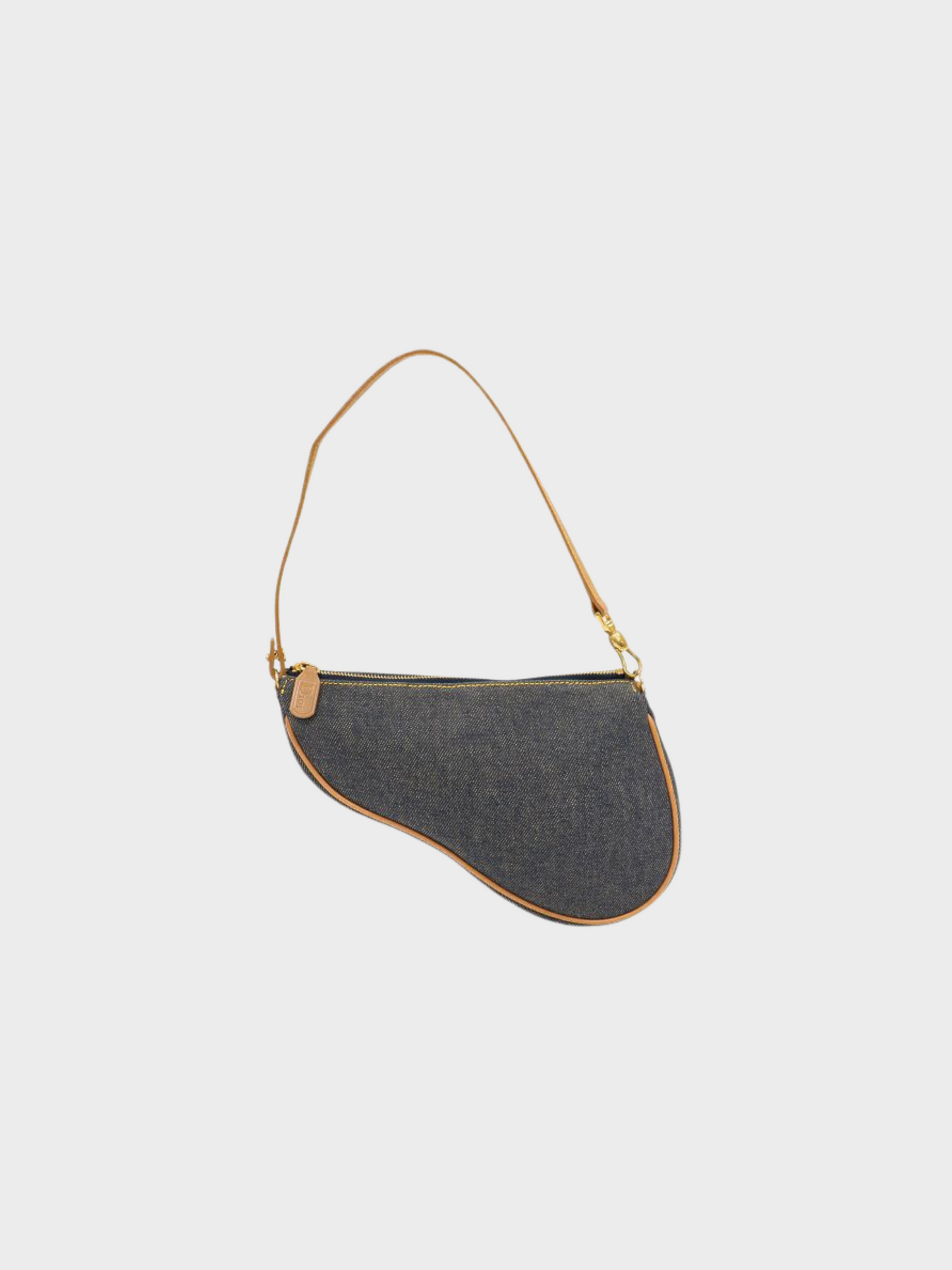 Christian Dior 2000s Blue Denim Mini Saddle Bag