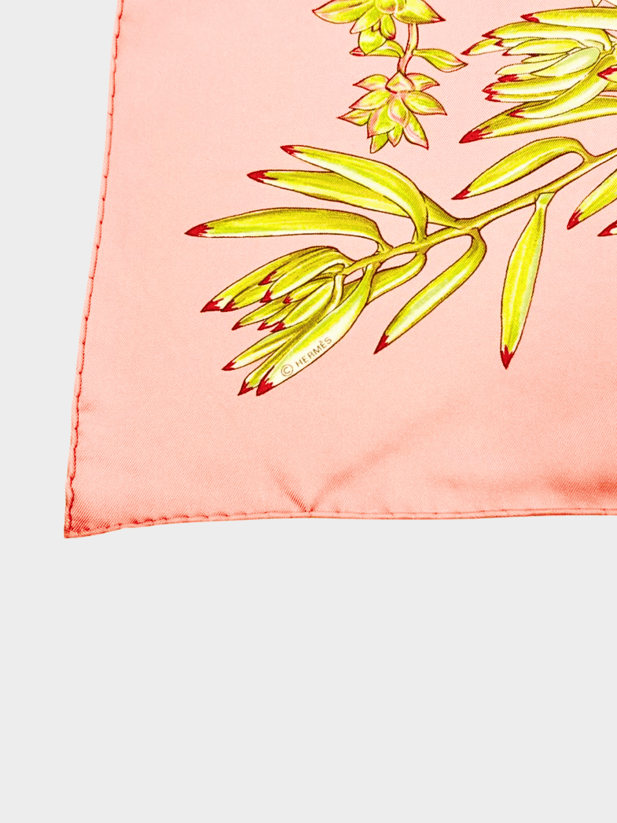 Hermes 2000s Pink Garden Secret Silk Carré 90 Scarf