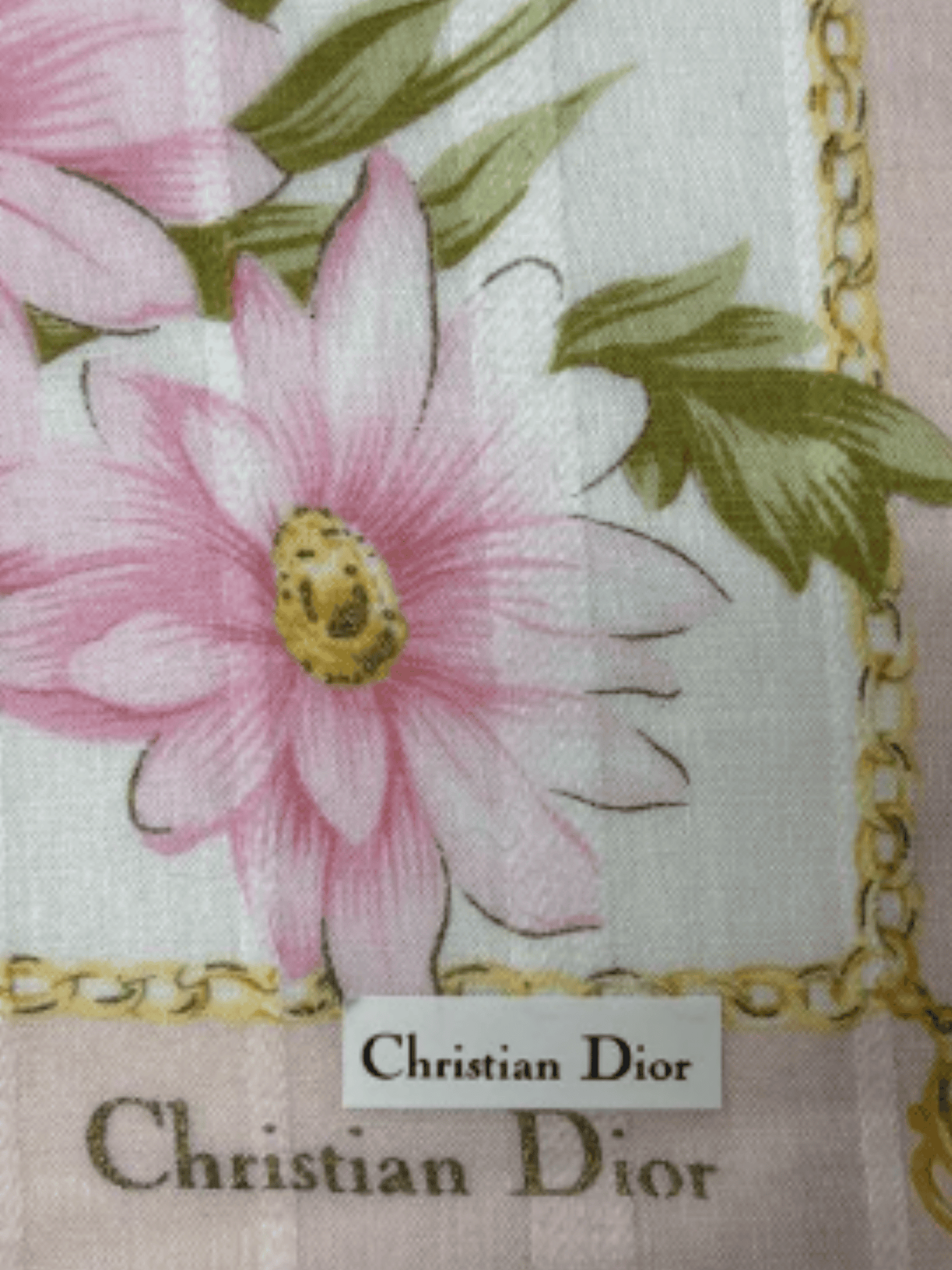 Christian Dior 1990s Silk Floral Handkerchief Scarf