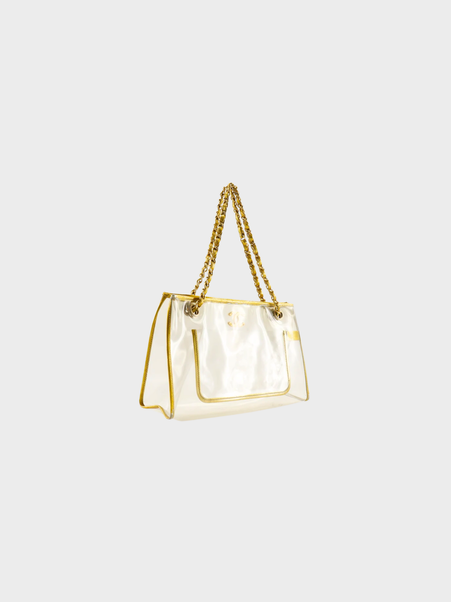 Chanel 2006 Gold Clear Vinyl Tote Bag