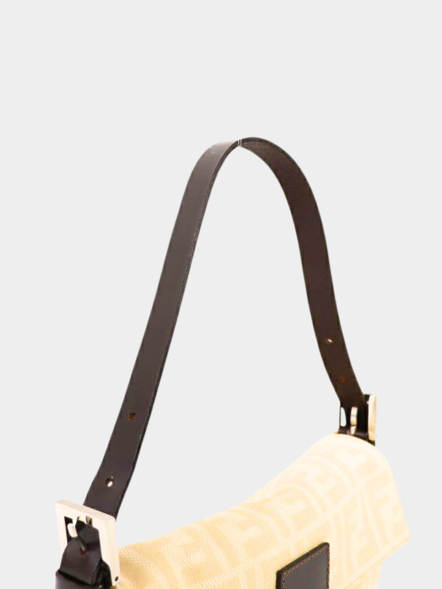 Fendi 2000s White Zucca Baguette Bag