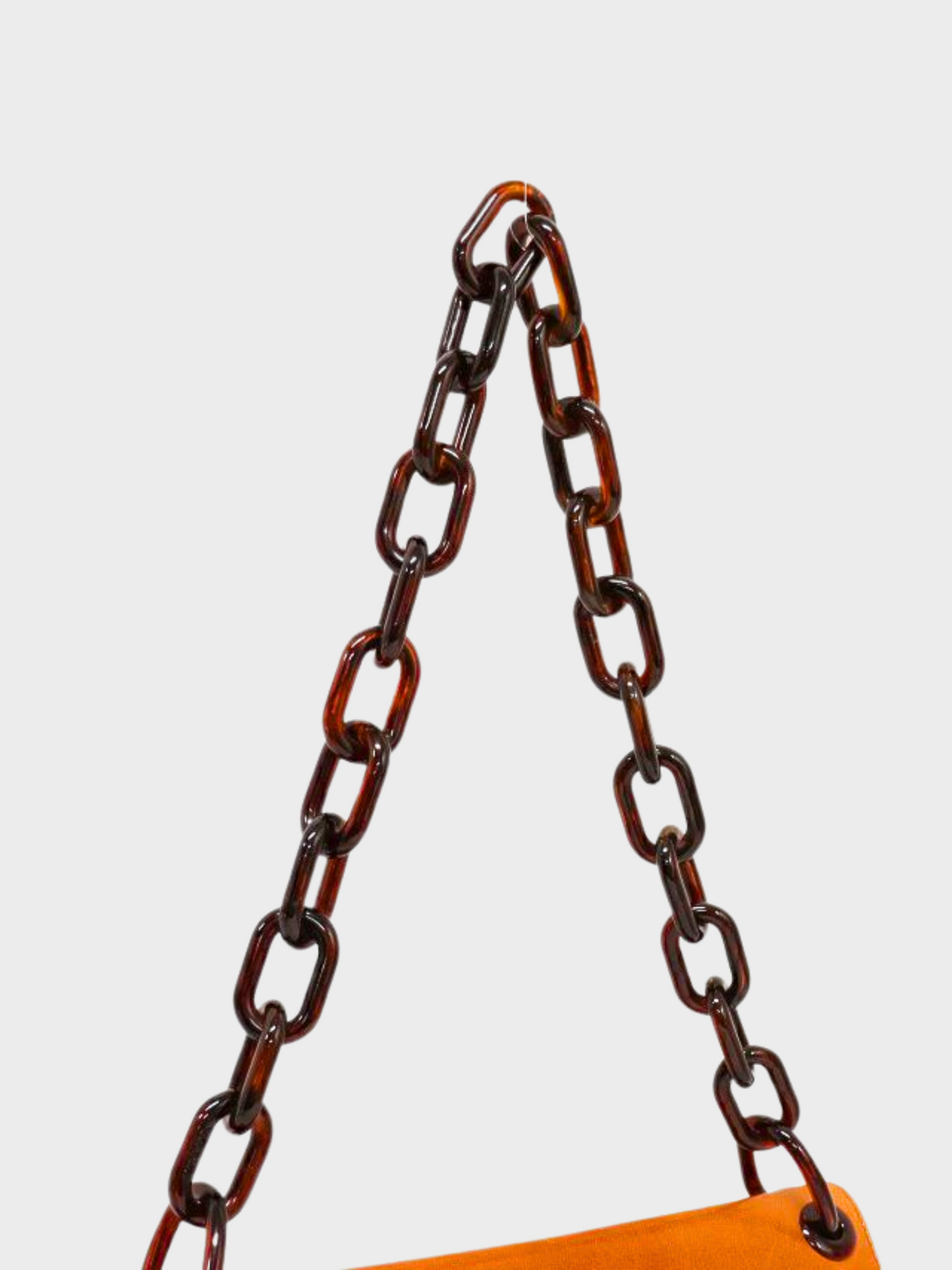 Prada 1996 Brown Chain Swing Bag