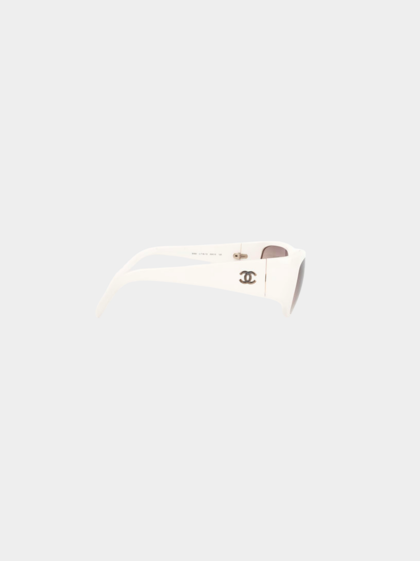 Chanel 2000s White CC Rectangle Sunglasses