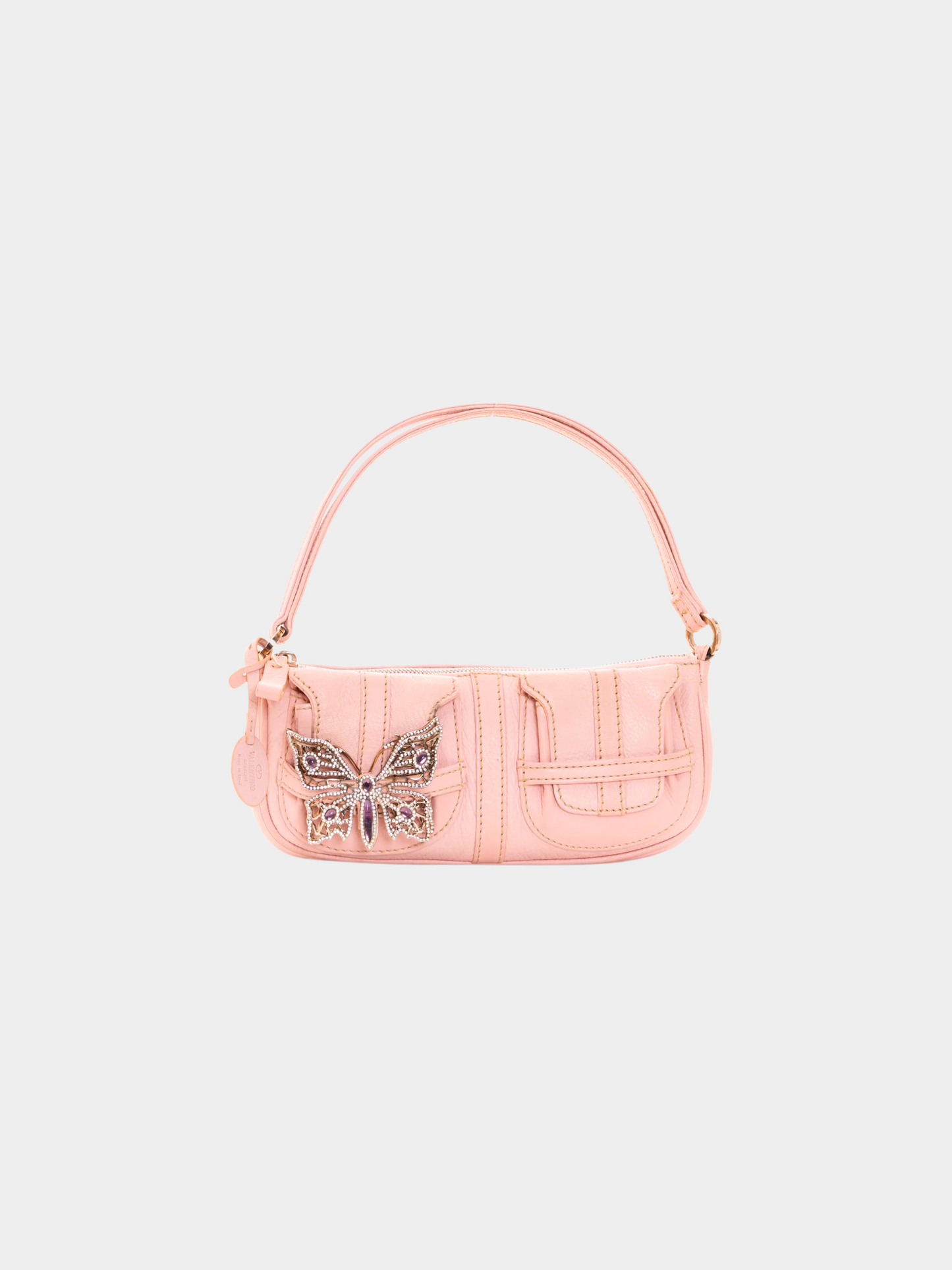 Valentino SS 2004 Pink rhinestone butterfly handbag
