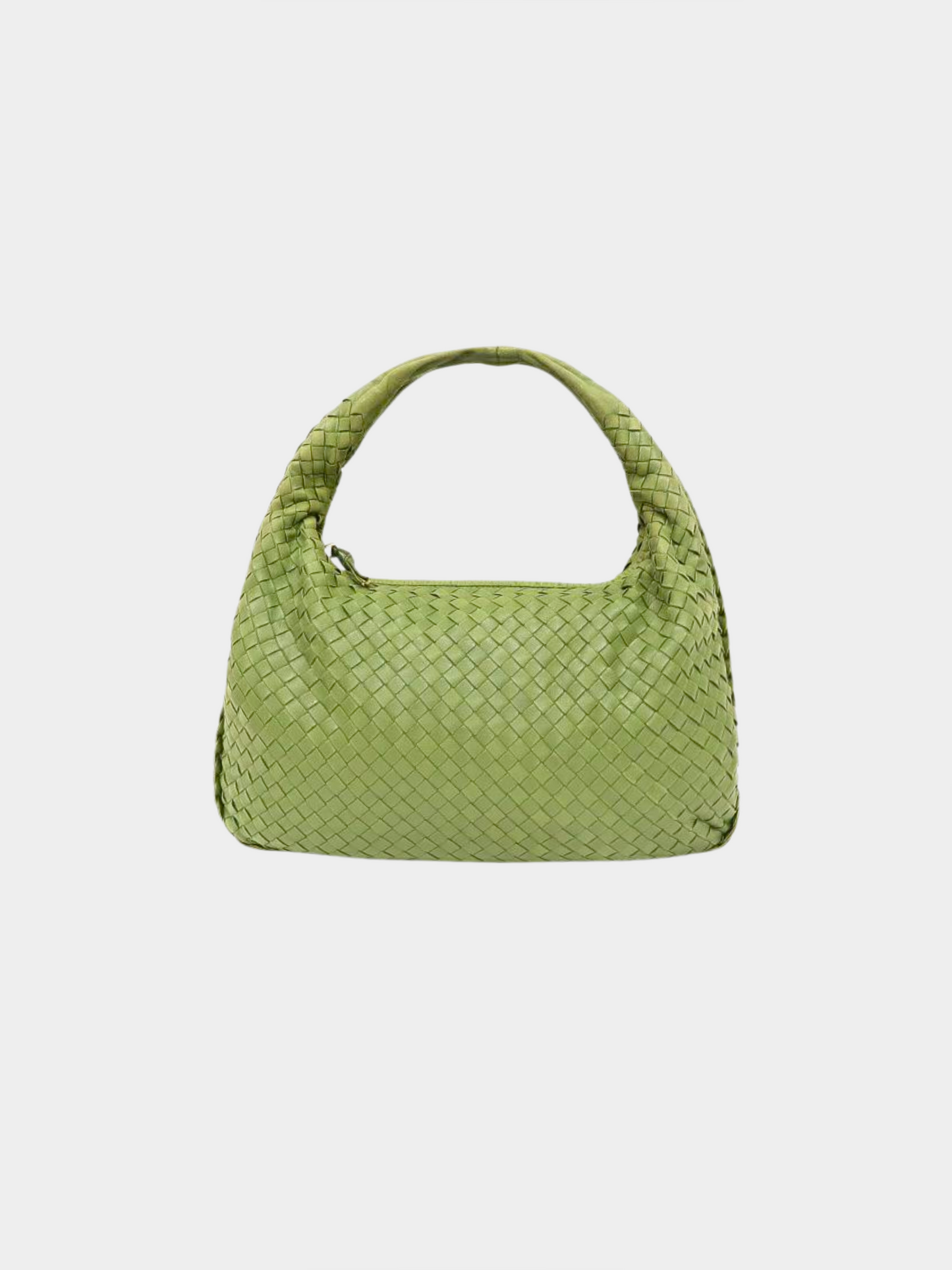 Bottega Veneta 2010s Green Intrecciato Shoulder Bag