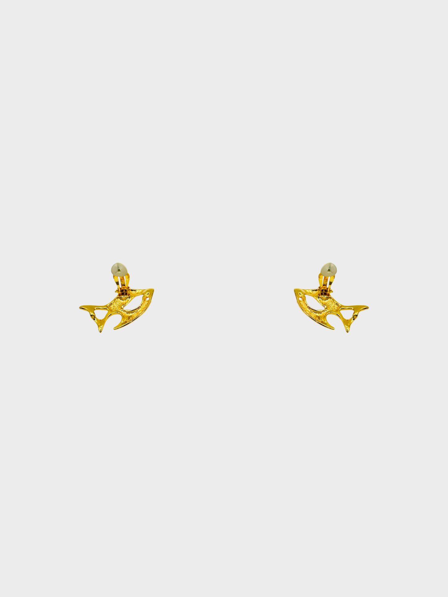 Yves Saint Laurent 2000s Gold Fish Motif Clip-on Earrings